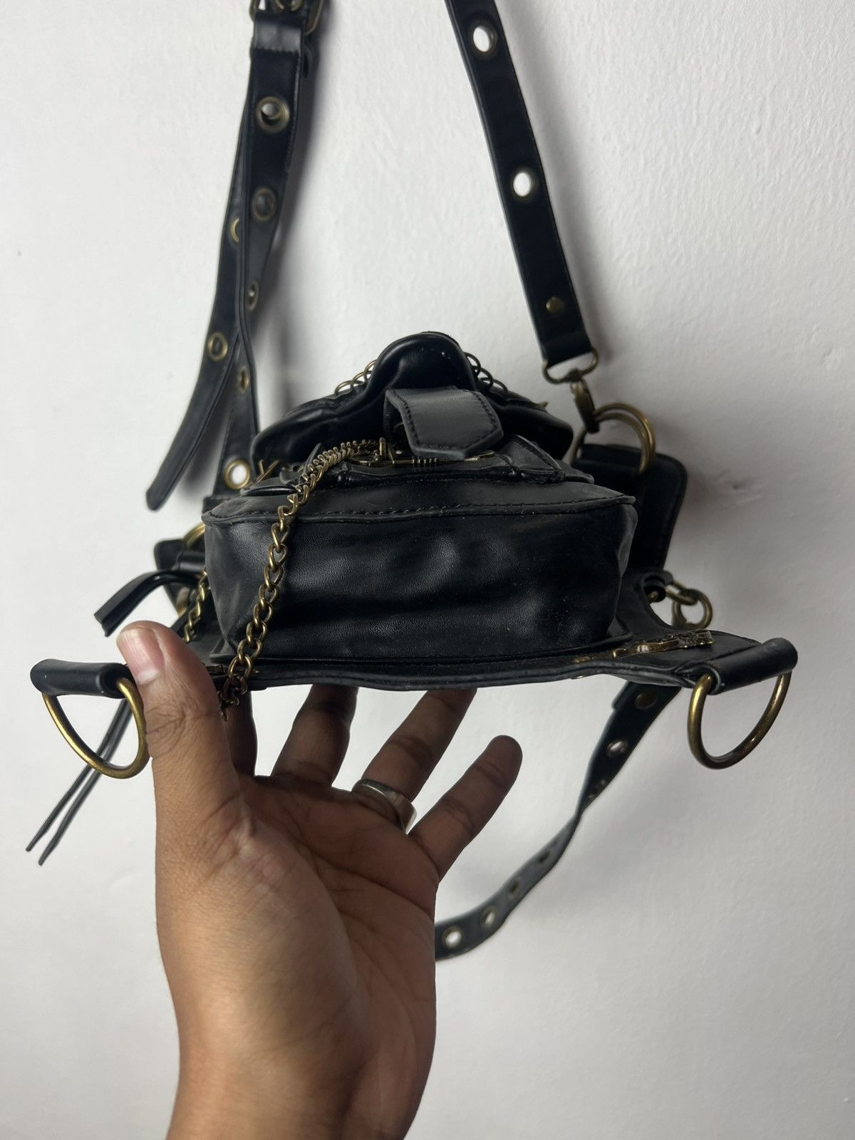 KMRii Steampunk Studded KMRii Style Leather Shoulder Bag Size ONE SIZE - 9 Thumbnail