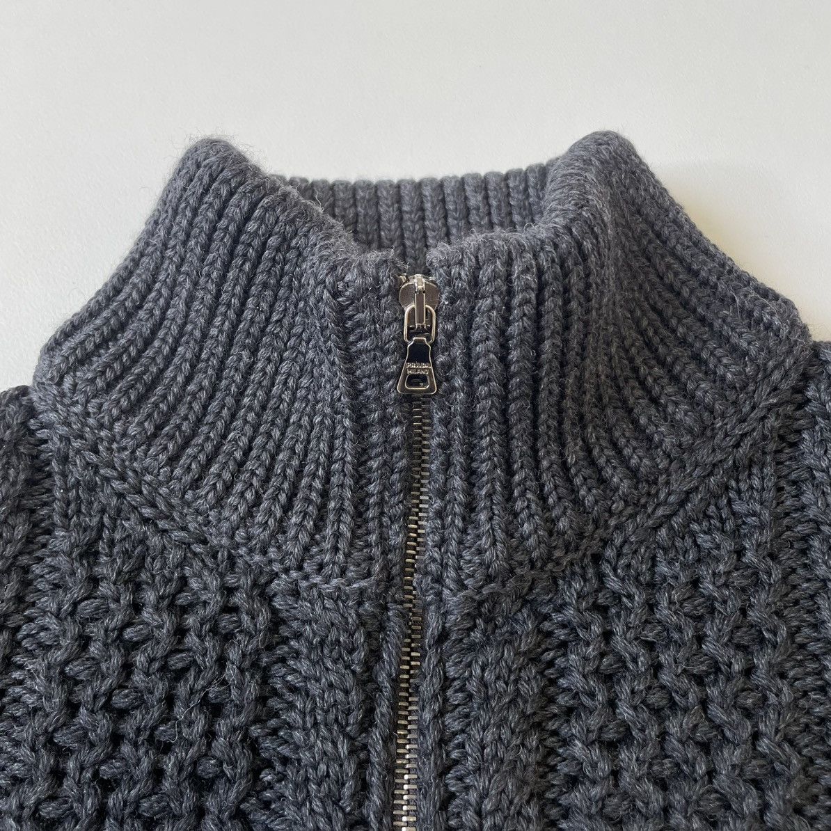 Prada A/W 10 Heavy Wool Drivers Zip Cardigan Size US L / EU 52-54 / 3 - 4 Thumbnail