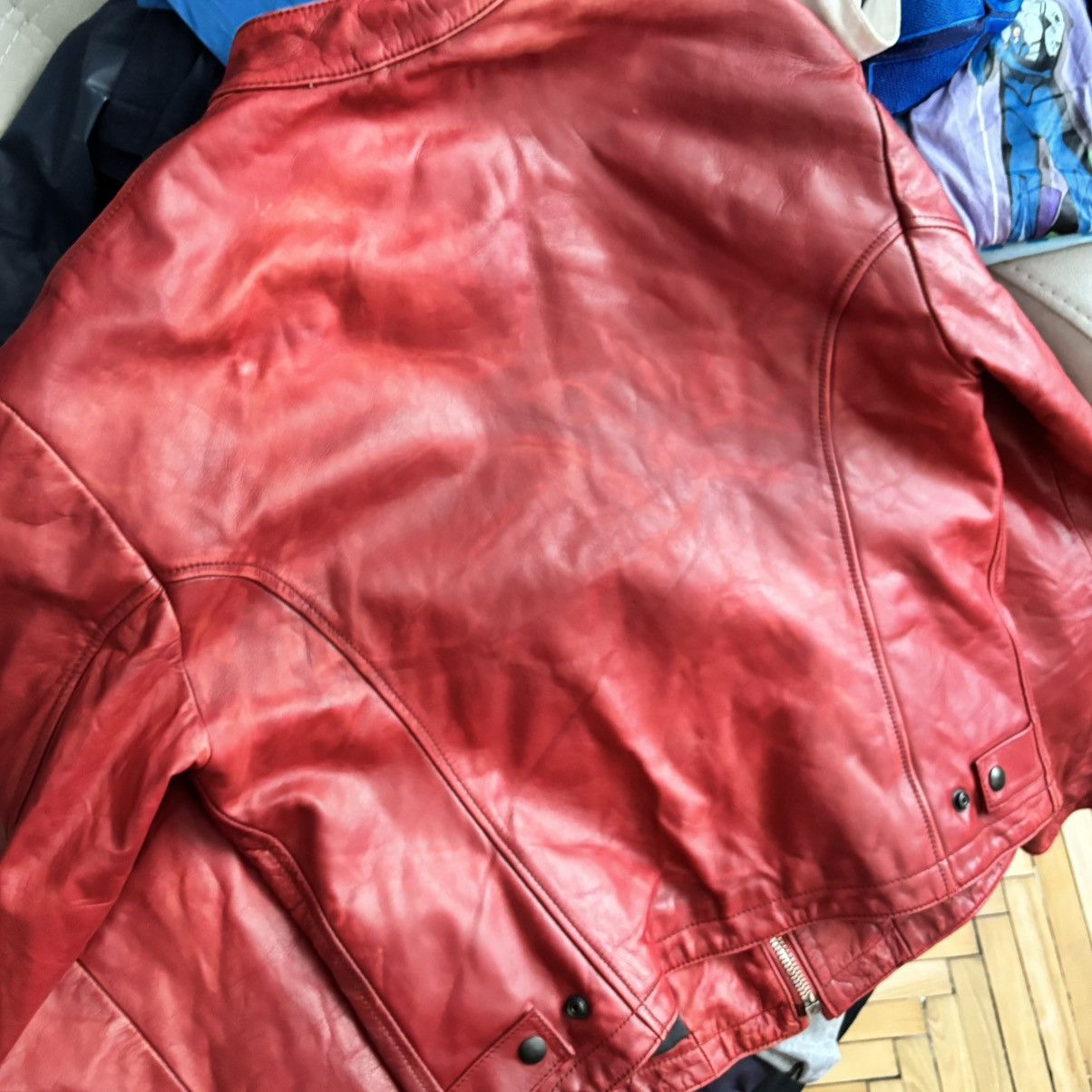Vintage Vintage 1973 Italy Moto Real Red Leather Jacket Lampo Zip Size US M / EU 48-50 / 2 - 16 Thumbnail
