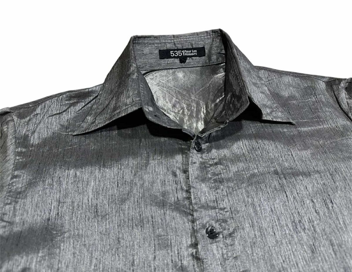 5351 POUR LES HOMMES × Japanese Brand × Tornado Mart 🔥Y2K 5351 Pour Les Hommes Shirt Metallic Silver Steampunk Size US S / EU 44-46 / 1 - 3 Thumbnail