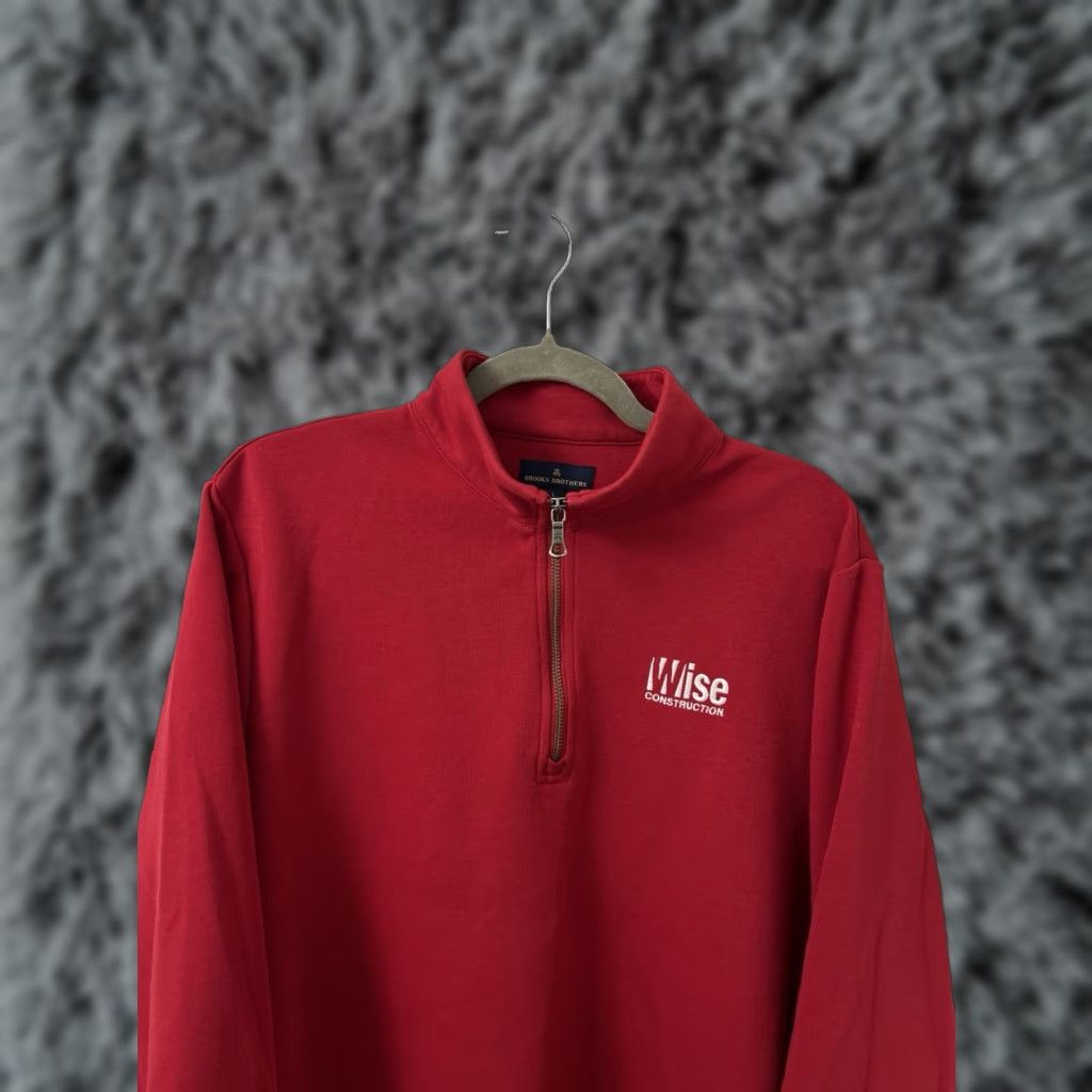 Brooks Brothers Brooks Brothers 1/4 Zip Mens Large Red Cotton Pullover Sweater Sweatshirt L/S Shirt Size US L / EU 52-54 / 3 - 1 Thumbnail