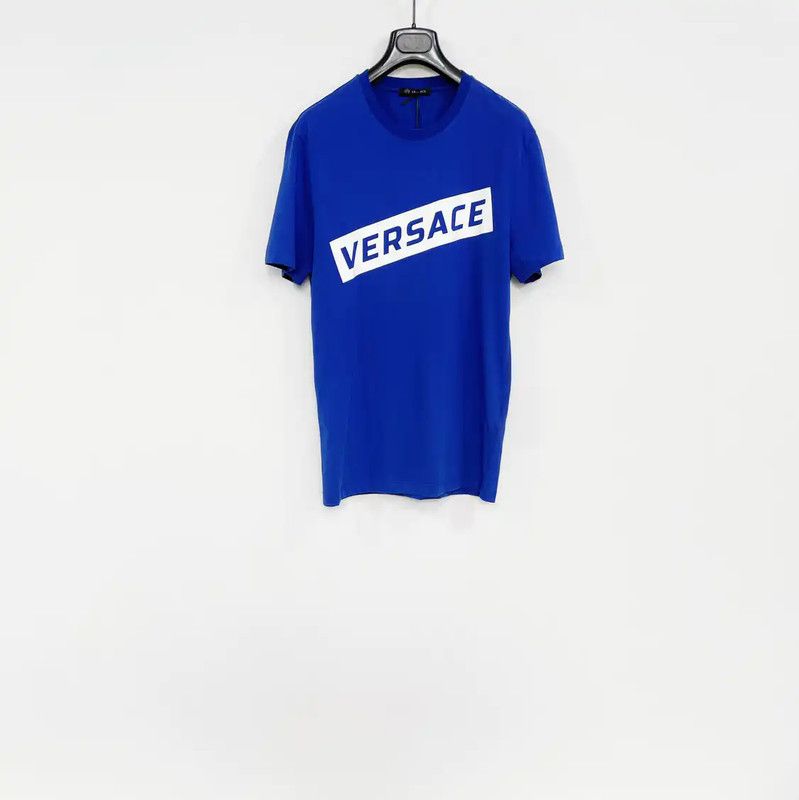 Versace Versace Men's Summer Blue Cotton T-Shirt 0089 Size US S / EU 44-46 / 1 - 1 Thumbnail
