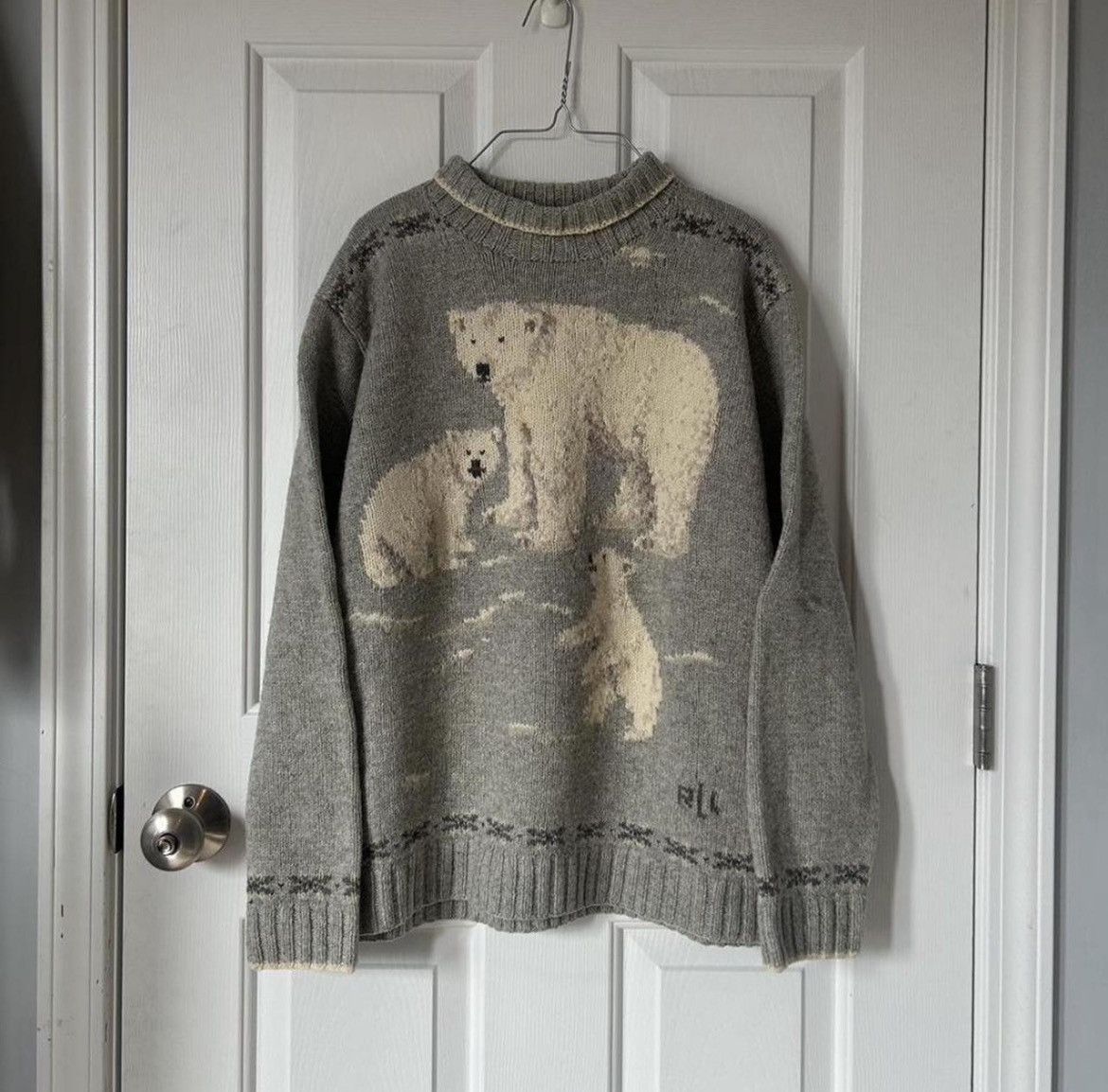 Ralph Lauren Vintage Lauren Ralph Lauren Hand Knit Sweater Polar Bear Size XL / US 12-14 / IT 48-50 - 1 Thumbnail