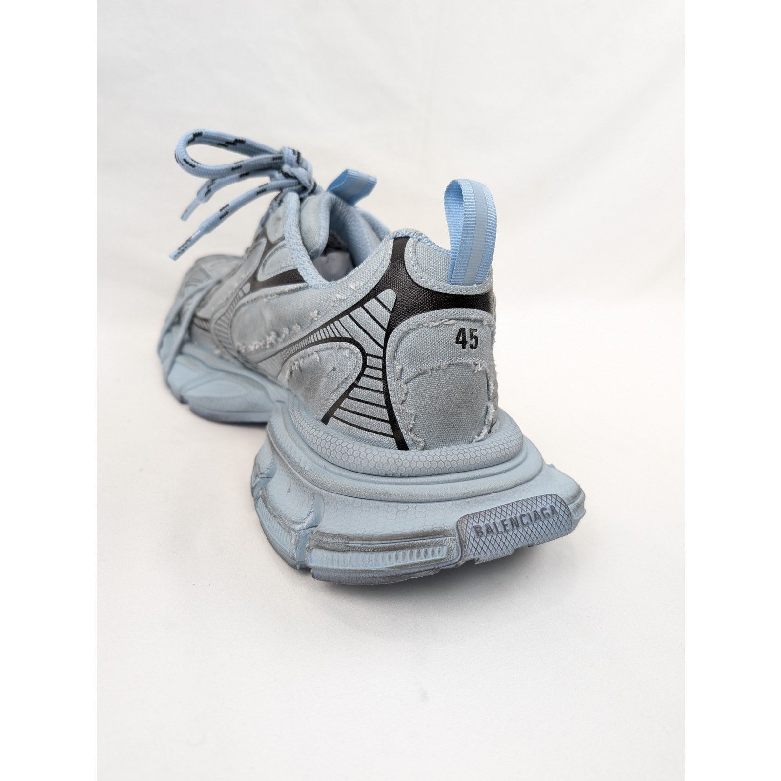 Balenciaga o1rshd1 3xl Destroyed Canvas Sneakers in Light Blue Size US 13 / EU 46 - 8 Thumbnail