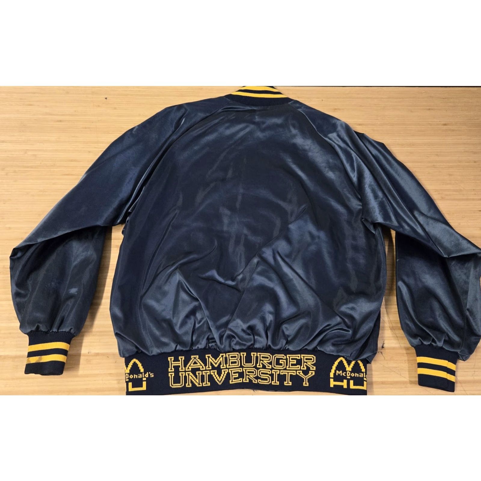 Vintage VINTAGE Hamburger University Jacket Mens L Satin 90s McDonald's Screen Wear Navy Blue Size US L / EU 52-54 / 3 - 7 Thumbnail