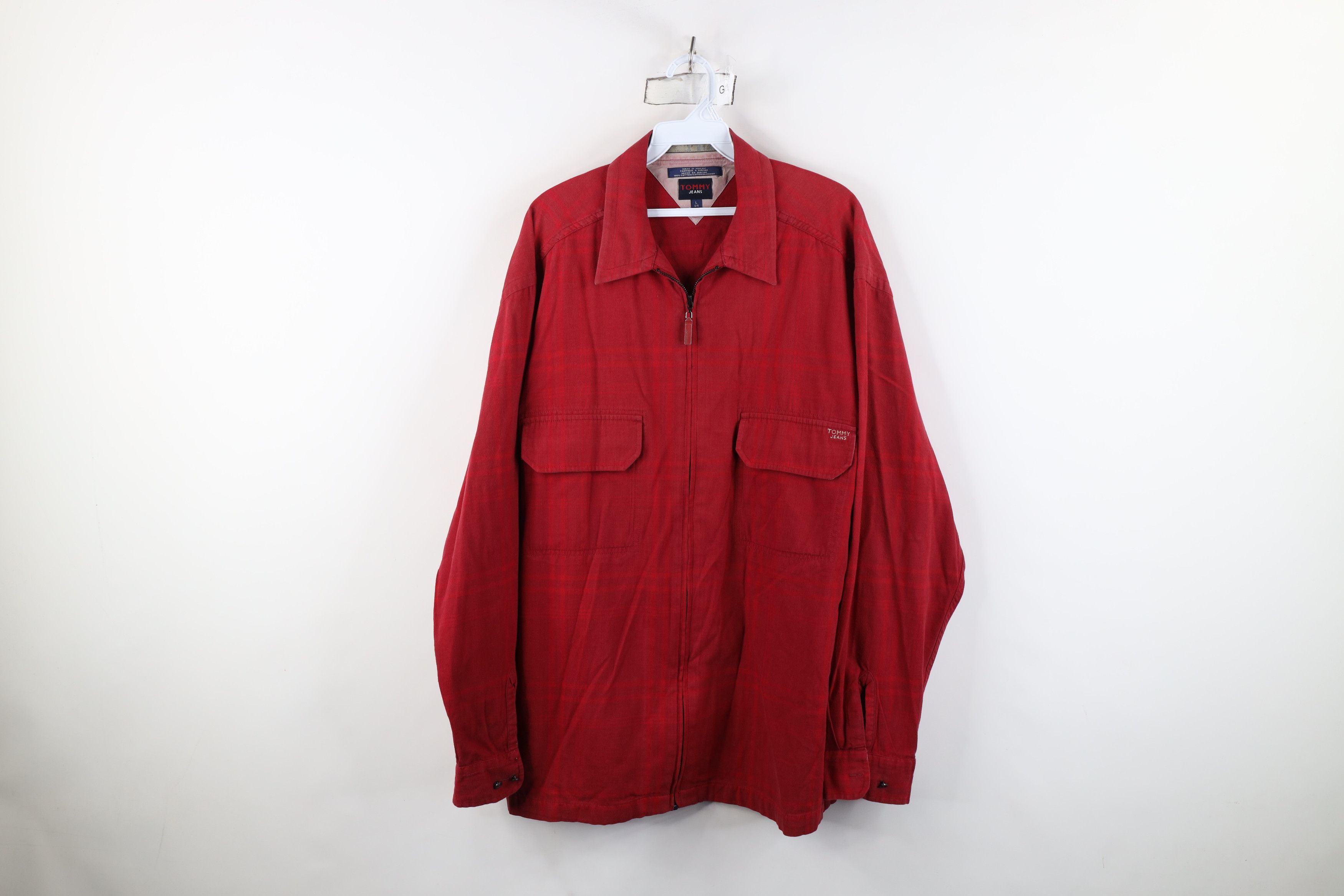 Tommy Hilfiger Vintage 90s Y2K Tommy Hilfiger Flannel Zip Shirt Jacket Size US L / EU 52-54 / 3 - 1 Thumbnail