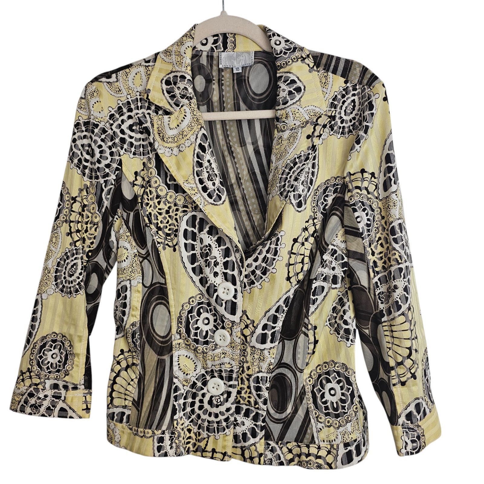 Alberto Vintage Alberto Makali Womens Crop Blazer Sz 10 Artsy Retro Size L / US 10 / IT 46 - 1 Thumbnail