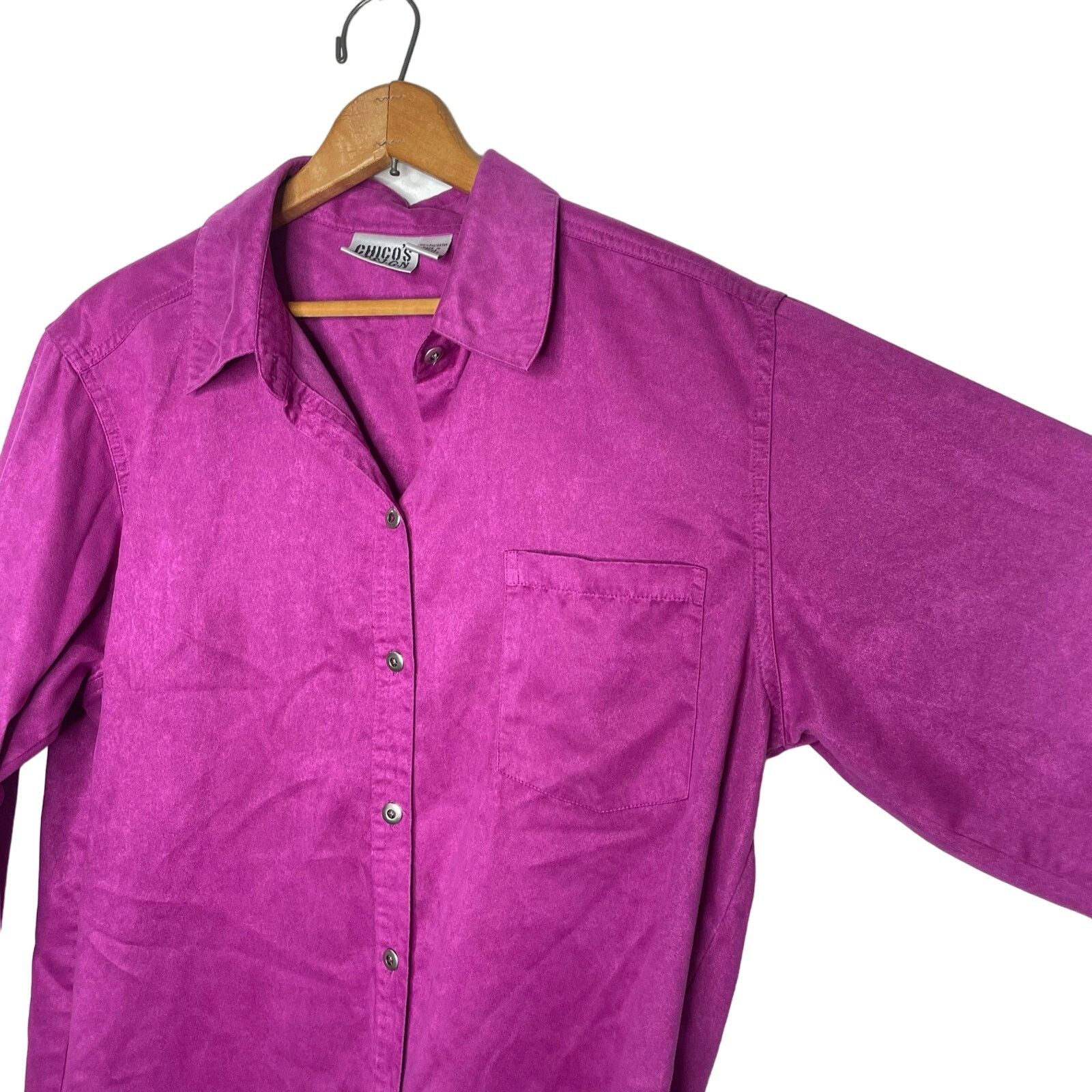 Chicos Chico’s Design Faux Suede Shirt Size XL / US 12-14 / IT 48-50 - 4 Thumbnail