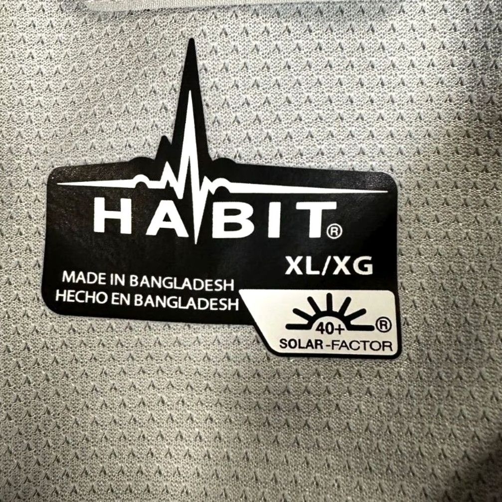 Habitat Habit Shirt Men XL Grey Crayfish Creek River Vented Button Up Pocket NEW Size US XL / EU 56 / 4 - 5 Thumbnail