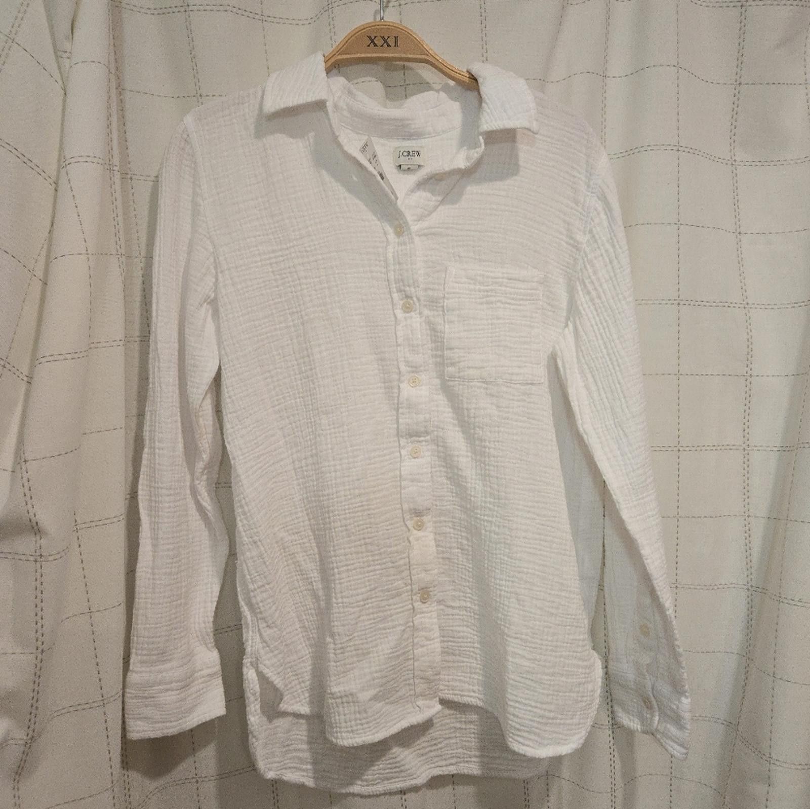 J.Crew J Crew Gauze Button-Up Shirt Size XS / US 0-2 / IT 36-38 - 2 Thumbnail