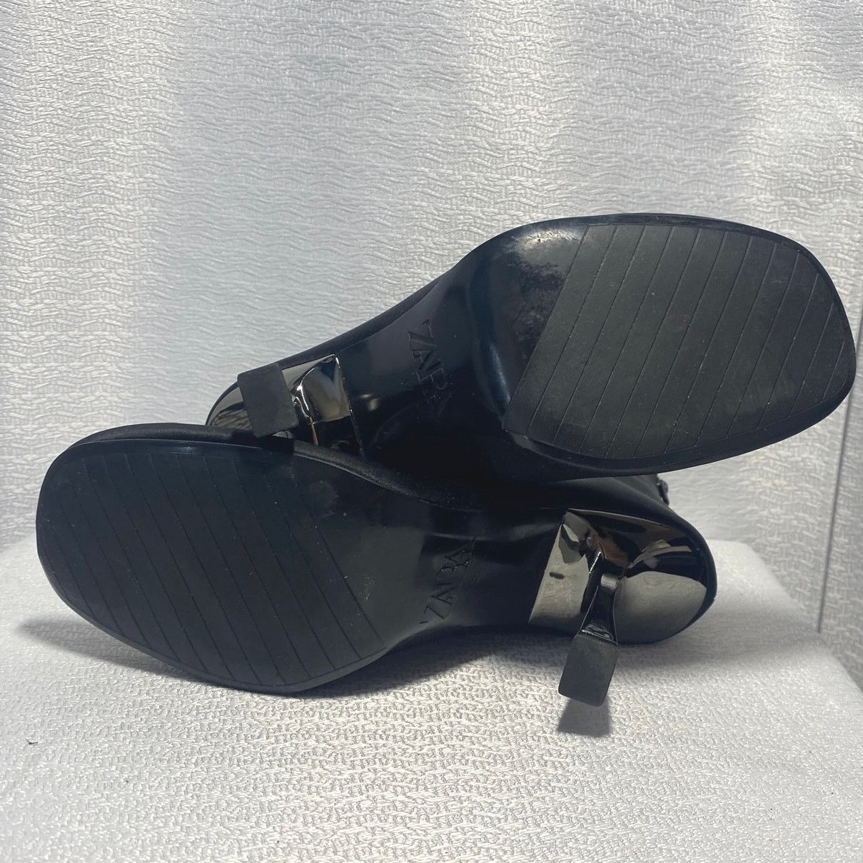 Zara Zara Metallic Stiletto Black Boots Womens 37 (US 6.5) Size US 6.5 / EU 39-40 - 5 Thumbnail