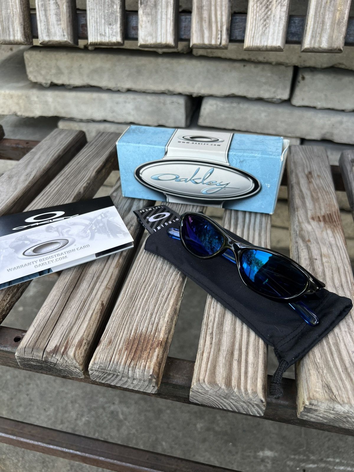 Oakley Oakley Pocket Polished Black w/ OO Blue software sunglasses Size ONE SIZE - 13 Thumbnail