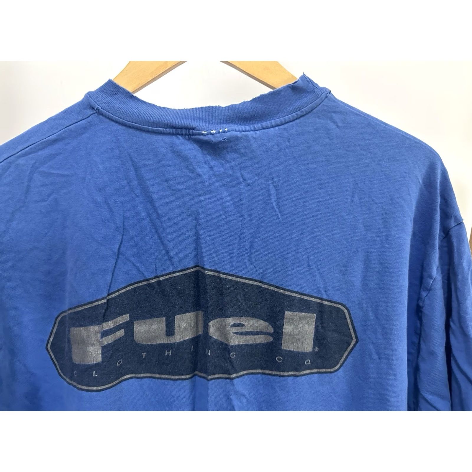 Hanes VINTAGE 90s Fuel Clothing Co T-Shirt Size XL Blue Skateboard Skate Surf Thrashed Worn Mens Size US XL / EU 56 / 4 - 5 Thumbnail