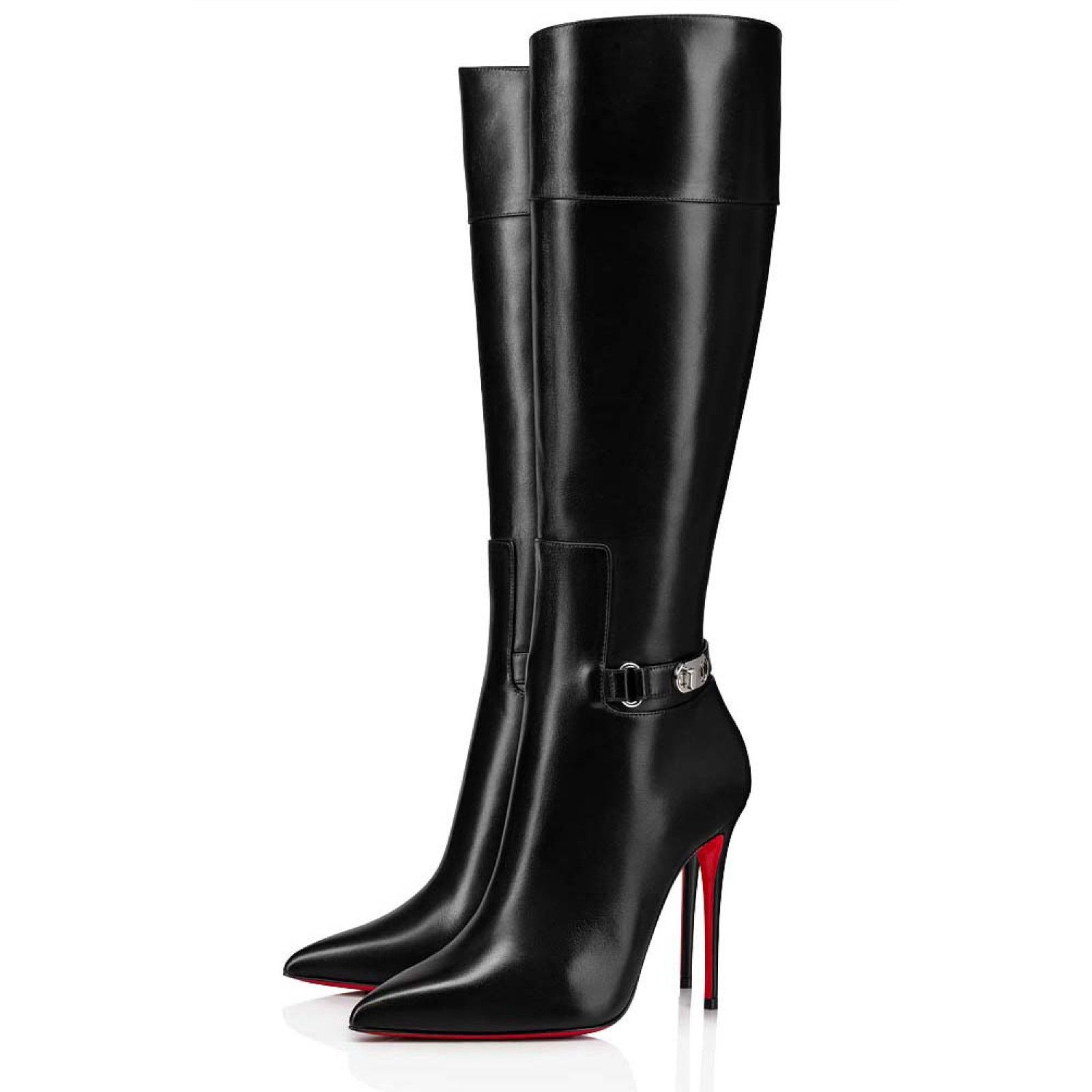 Christian Louboutin Christian Louboutin Lock Kate Botta 100 Black Leather Knee Size US 6.5 / IT 36.5 - 1 Thumbnail