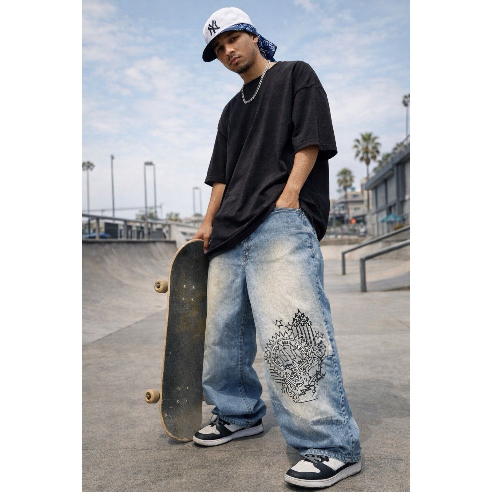 Akademiks Vintage Akademiks Wide Leg Baggy Fit Y2K Jeans Mens 42 EUC Size US 42 / EU 58 - 1 Thumbnail