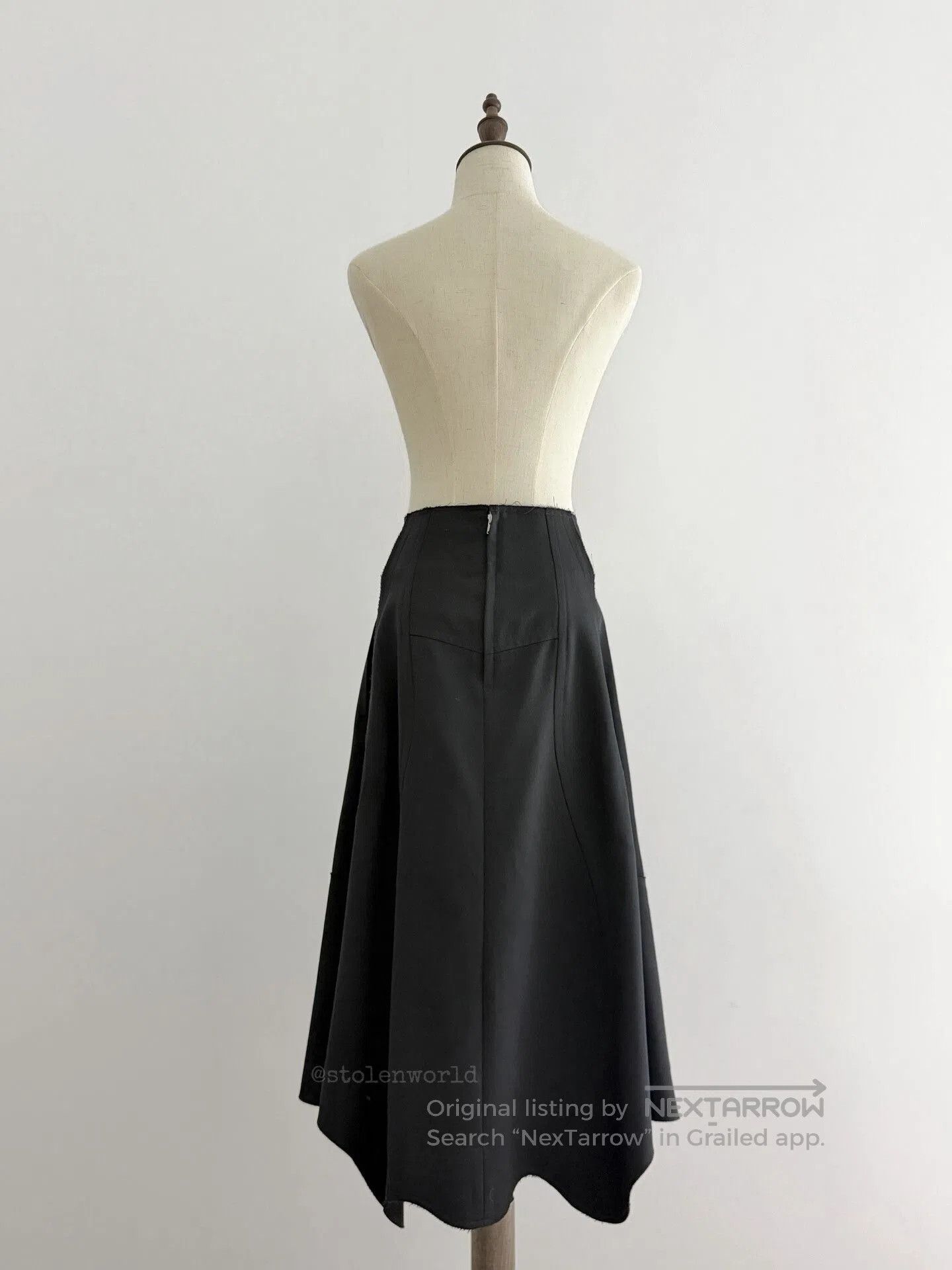Comme des Garcons black deconstructed hemline skirt. Size 23" - 6 Thumbnail