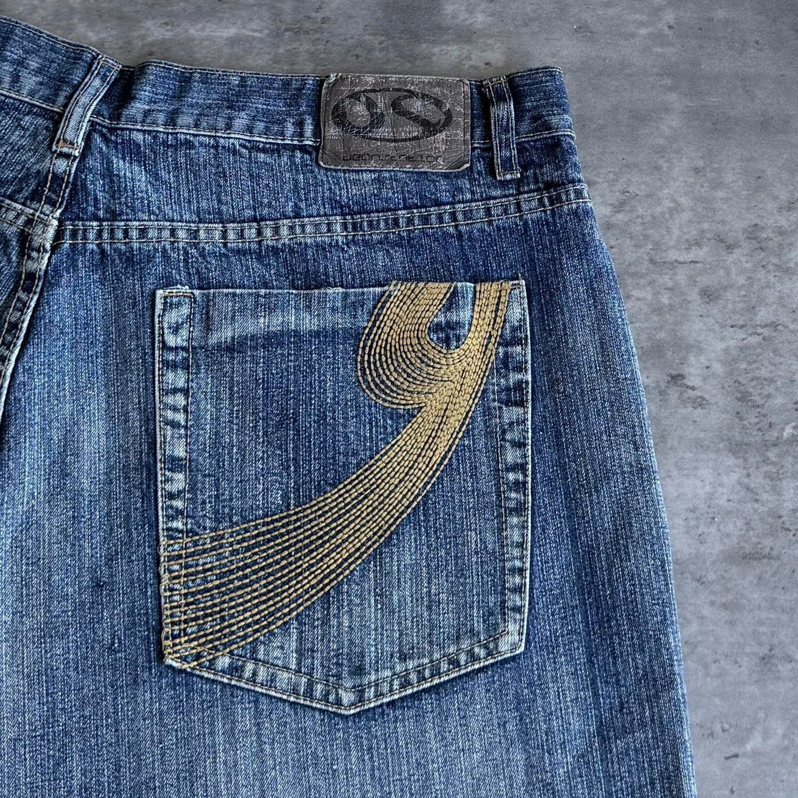 JNCO × Japanese Brand × Vintage Vintage Y2K JNCO Style Embroidered Baggy Grunge Opium Jeans Size US 39 - 3 Thumbnail