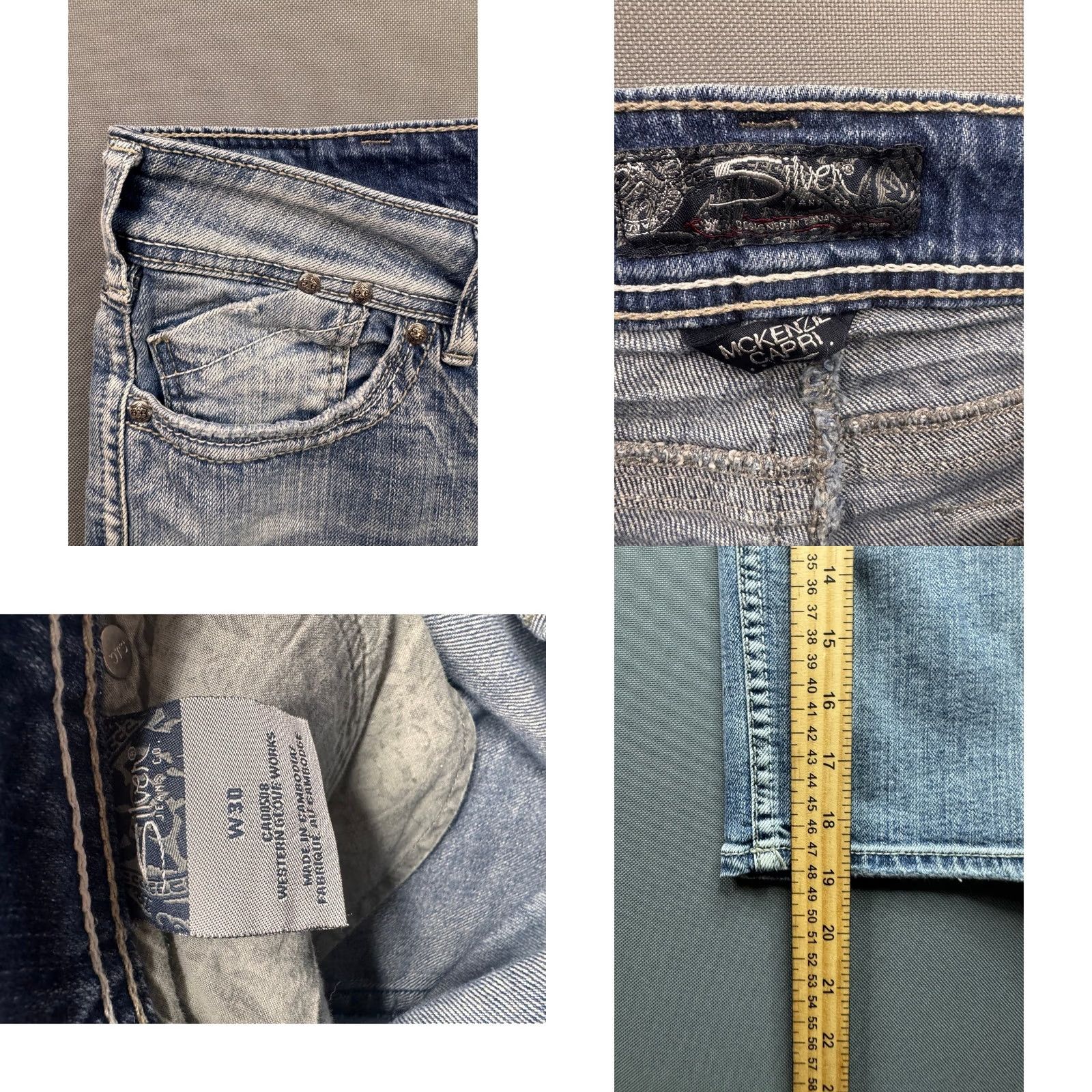 Silver Jeans Co. Silver Jeans Co Womens McKenzie Capri Jeans Light Wash Mid Rise 30 19in Size 30" / US 8 / IT 44 - 8 Thumbnail
