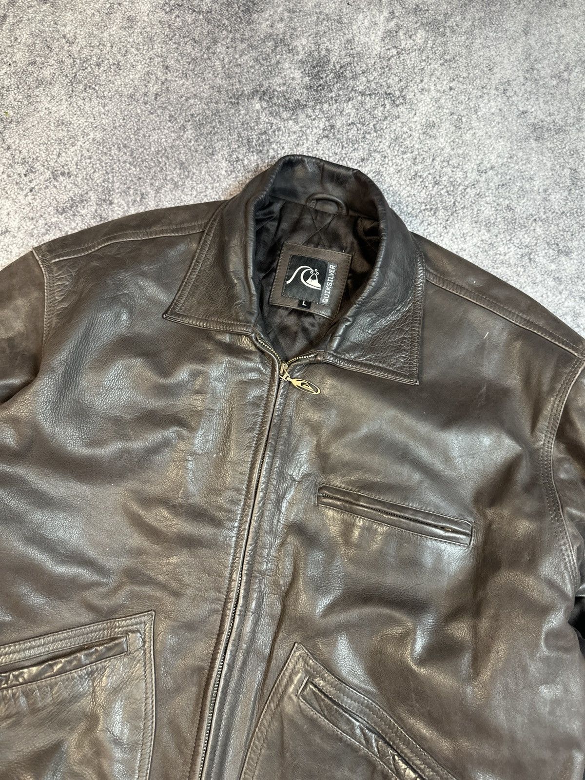 Quiksilver Y2K Vintage Quicksilver Leather Jacket Streetwear L Rare Size US L / EU 52-54 / 3 - 3 Thumbnail