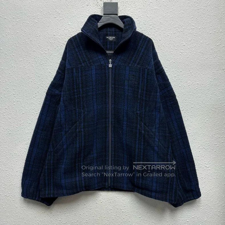 Balenciaga Balenciaga Sporty b embroidery wool tweed zipper jacket Size US S / EU 44-46 / 1 - 1 Thumbnail