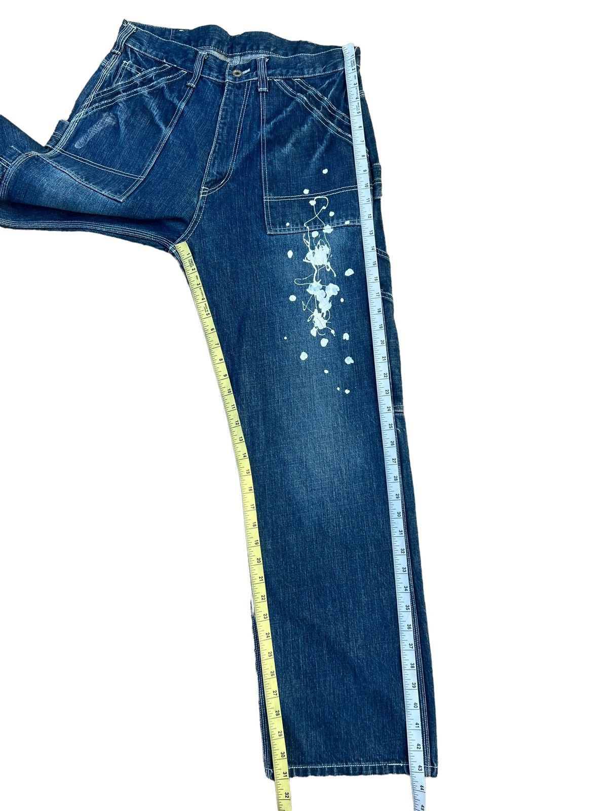 Vintage VTG REFER Japan Paint Splashed Distress Denim Cargo Jeans Size US 32 / EU 48 - 5 Thumbnail