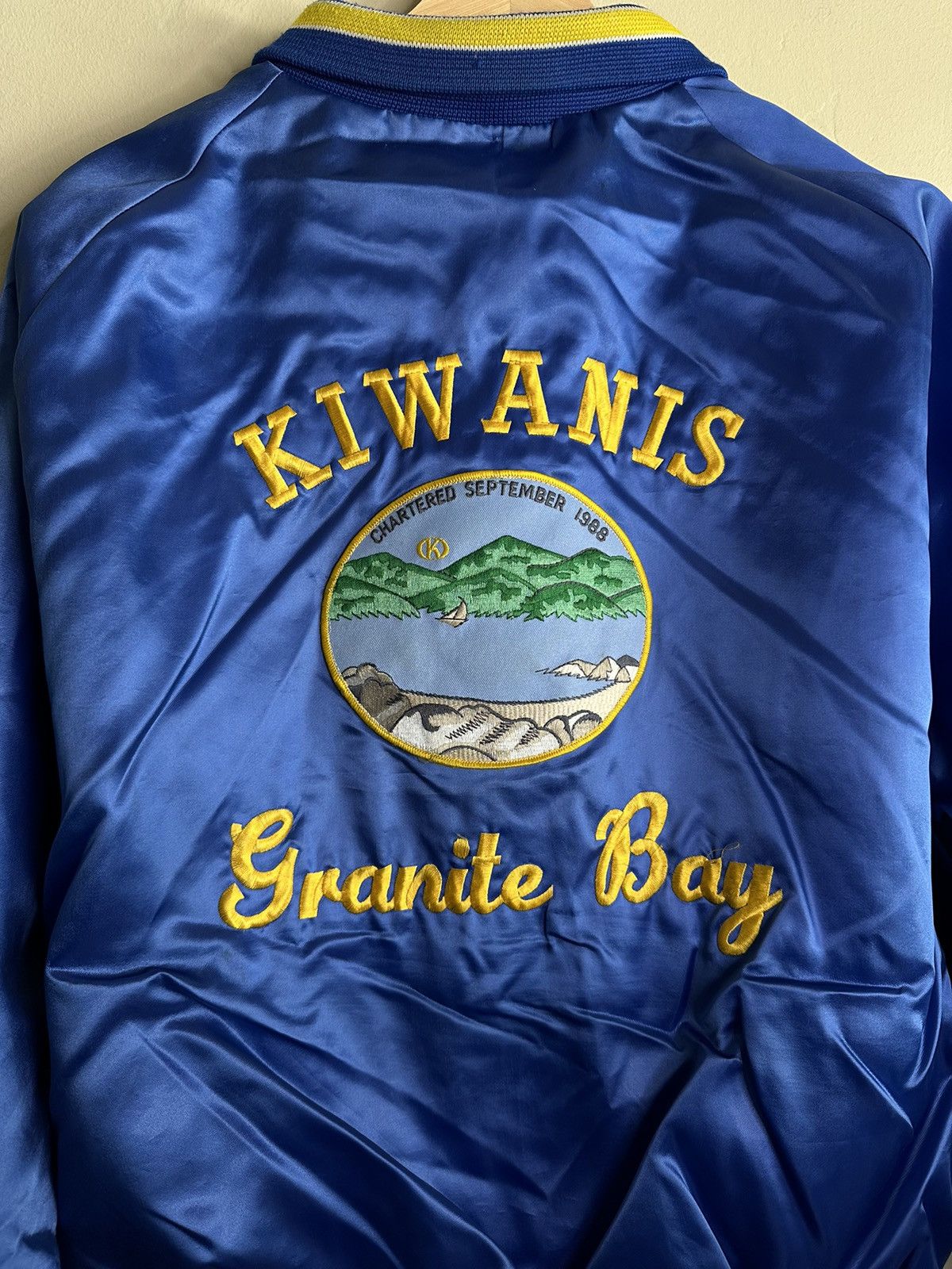 Vintage *RARE* Vintage Kiwanis Granite Bay Satin Embroidered Jacket Size US XL / EU 56 / 4 - 3 Thumbnail