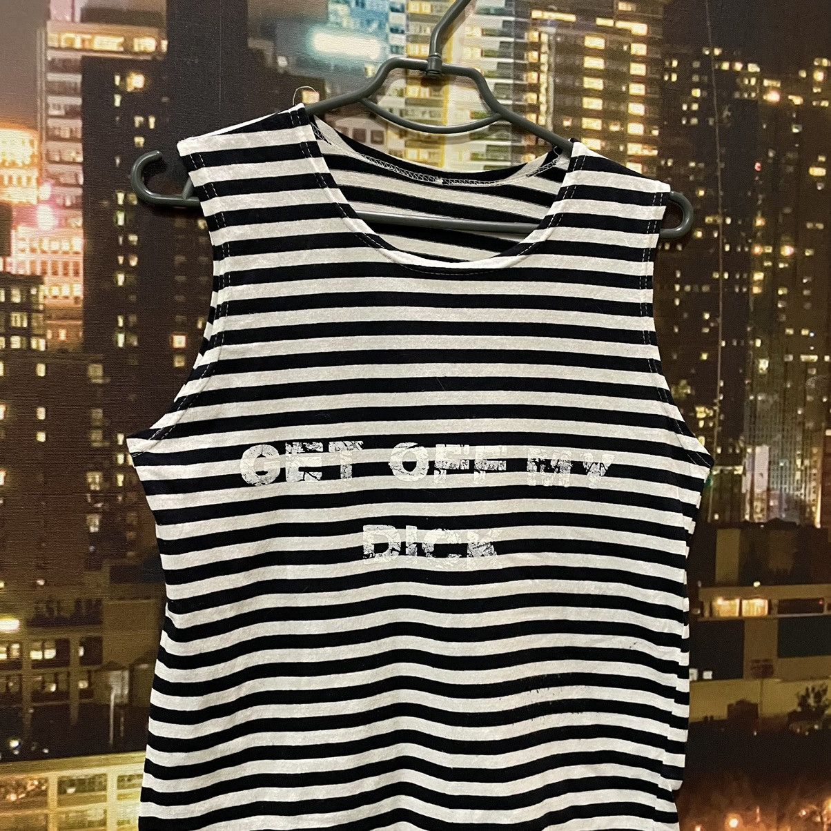 Band Tees VINTAGE 90S STRIPE TEE GET OFF MY DICK PENIS FUNNY PORNO Size US M / EU 48-50 / 2 - 2 Thumbnail