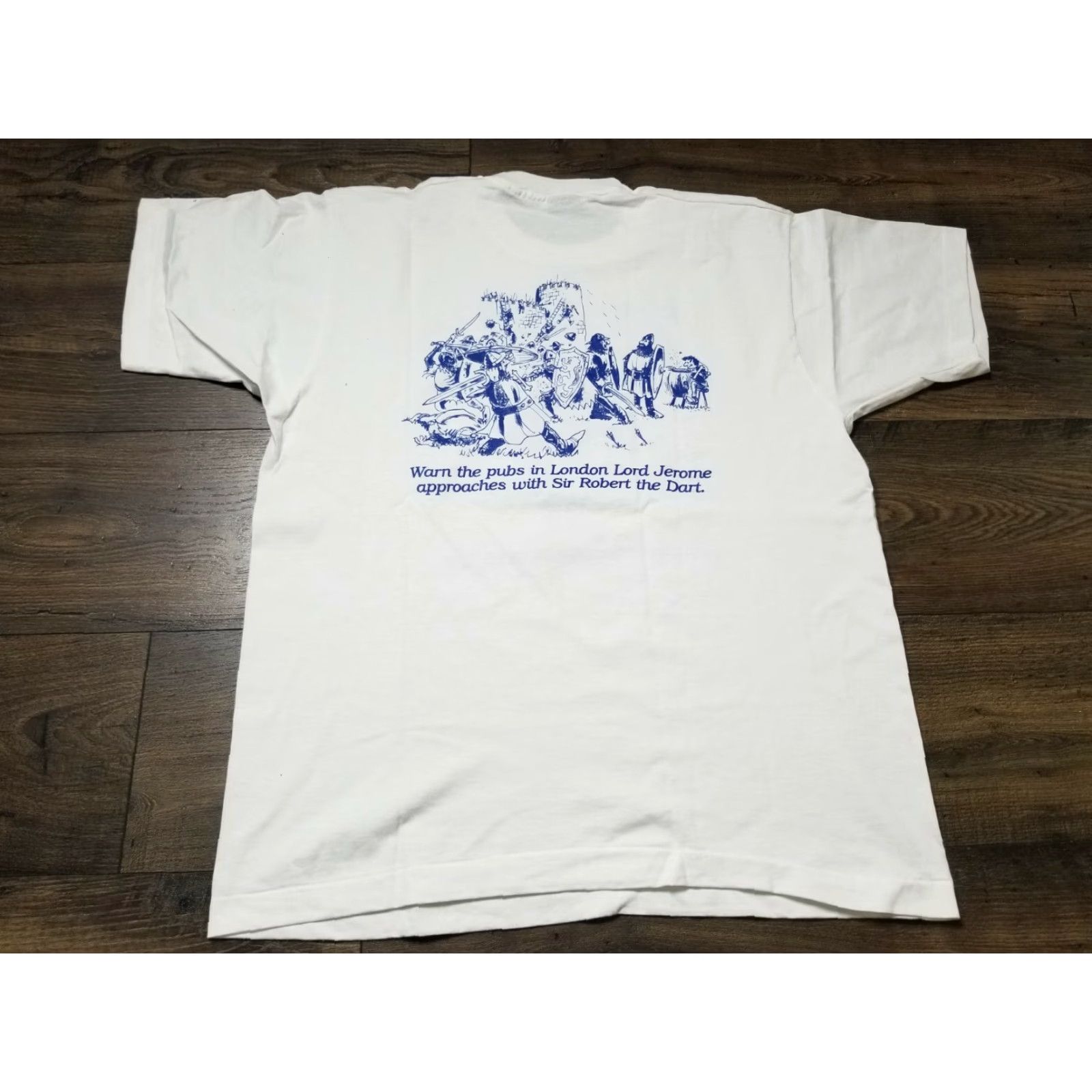 Vintage VINTAGE Screen Stars XL T-Shirt Lord Jerome Duke of Ales 80s Double-Sided Cotton White Mens Size US XL / EU 56 / 4 - 2 Thumbnail