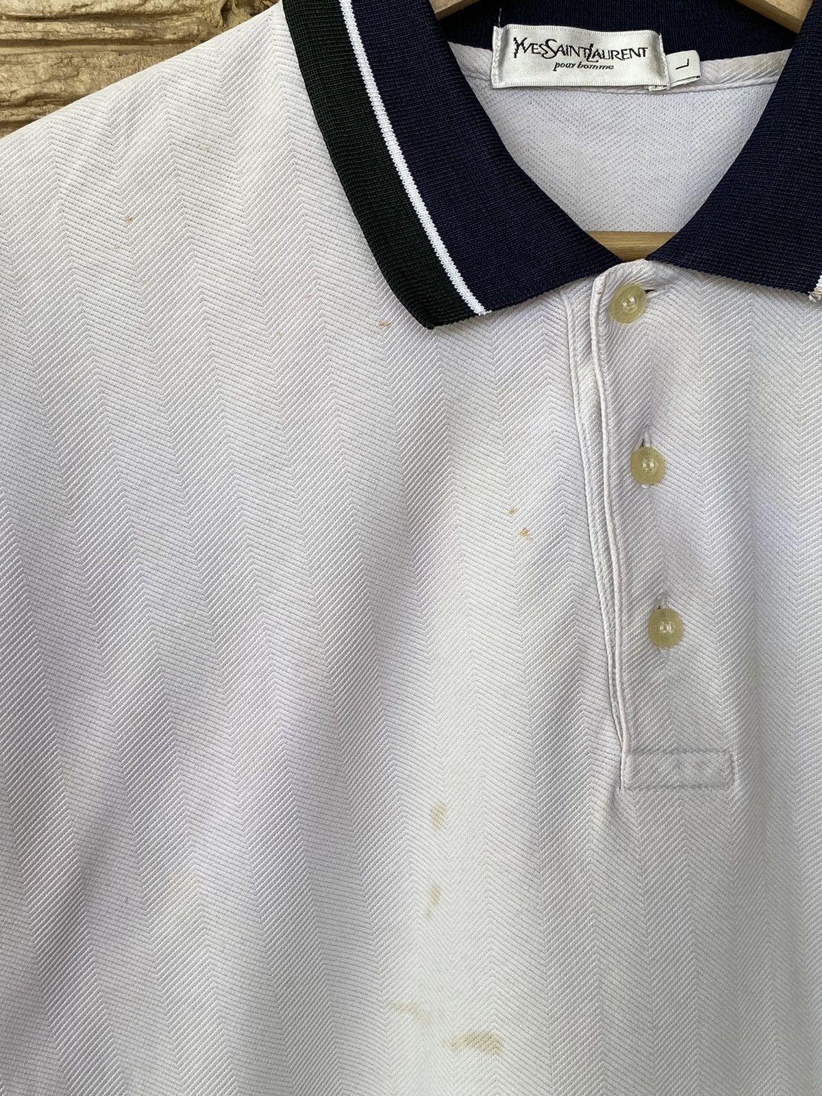 Vintage Vintage Yves Saint Laurent Pour Homme Polo Shirt Size US L / EU 52-54 / 3 - 11 Thumbnail
