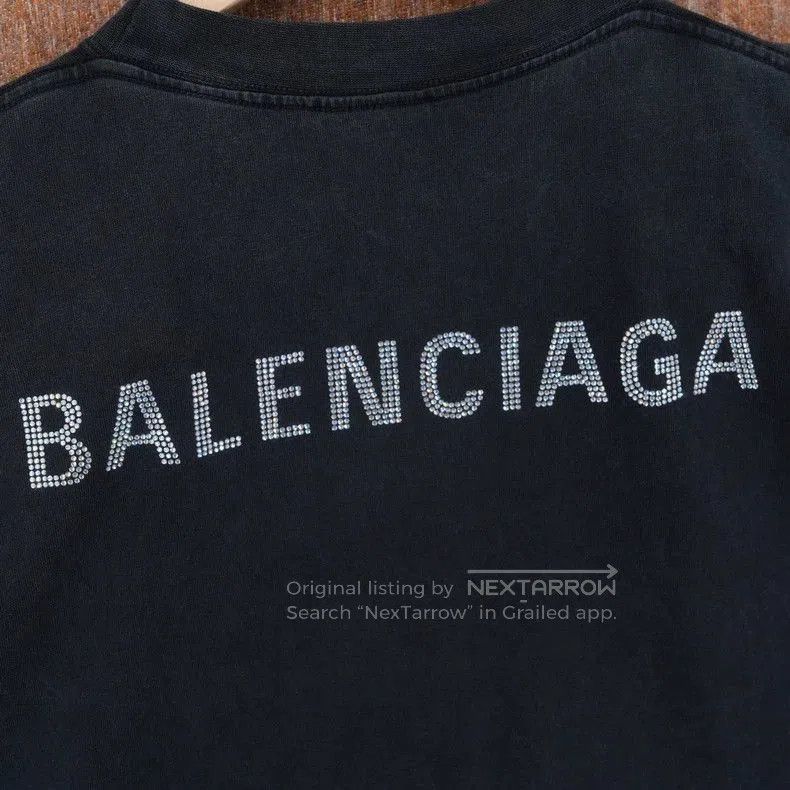 Balenciaga Balenciaga Washed Rhinestone T-shirt. Size US XS / EU 42 / 0 - 4 Thumbnail