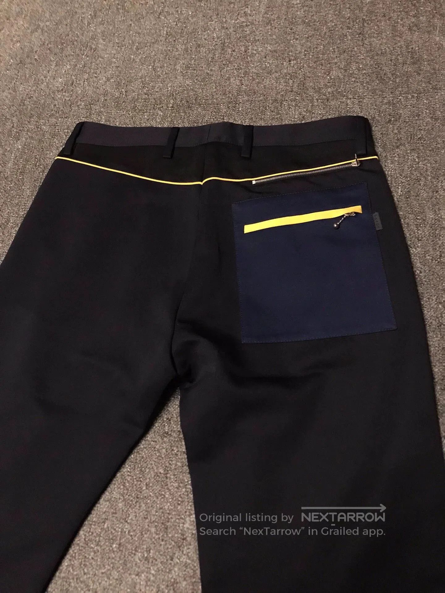 Prada Black Casual Pants with Yellow Stitch Detail. Size US 32 / EU 48 - 6 Thumbnail