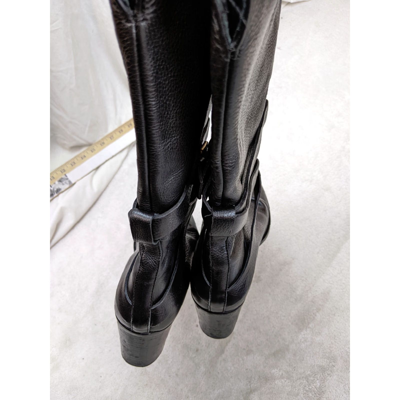 Vintage La Canadienne Womens 10 M Black Leather Heel Buckle Strap Mid-calf Boots Size US 10 / IT 40 - 3 Thumbnail
