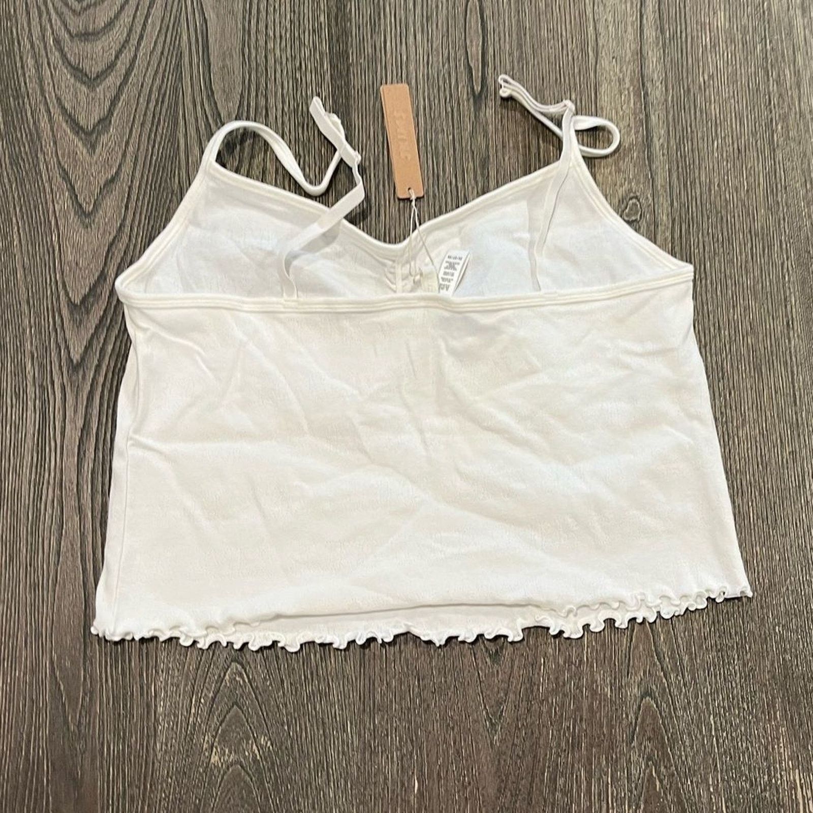 SKIMS NWT Skims Pointelle Cami Top Ruffle Hem Stretch Marble 3X Size 3XL / US 20-22 - 4 Thumbnail