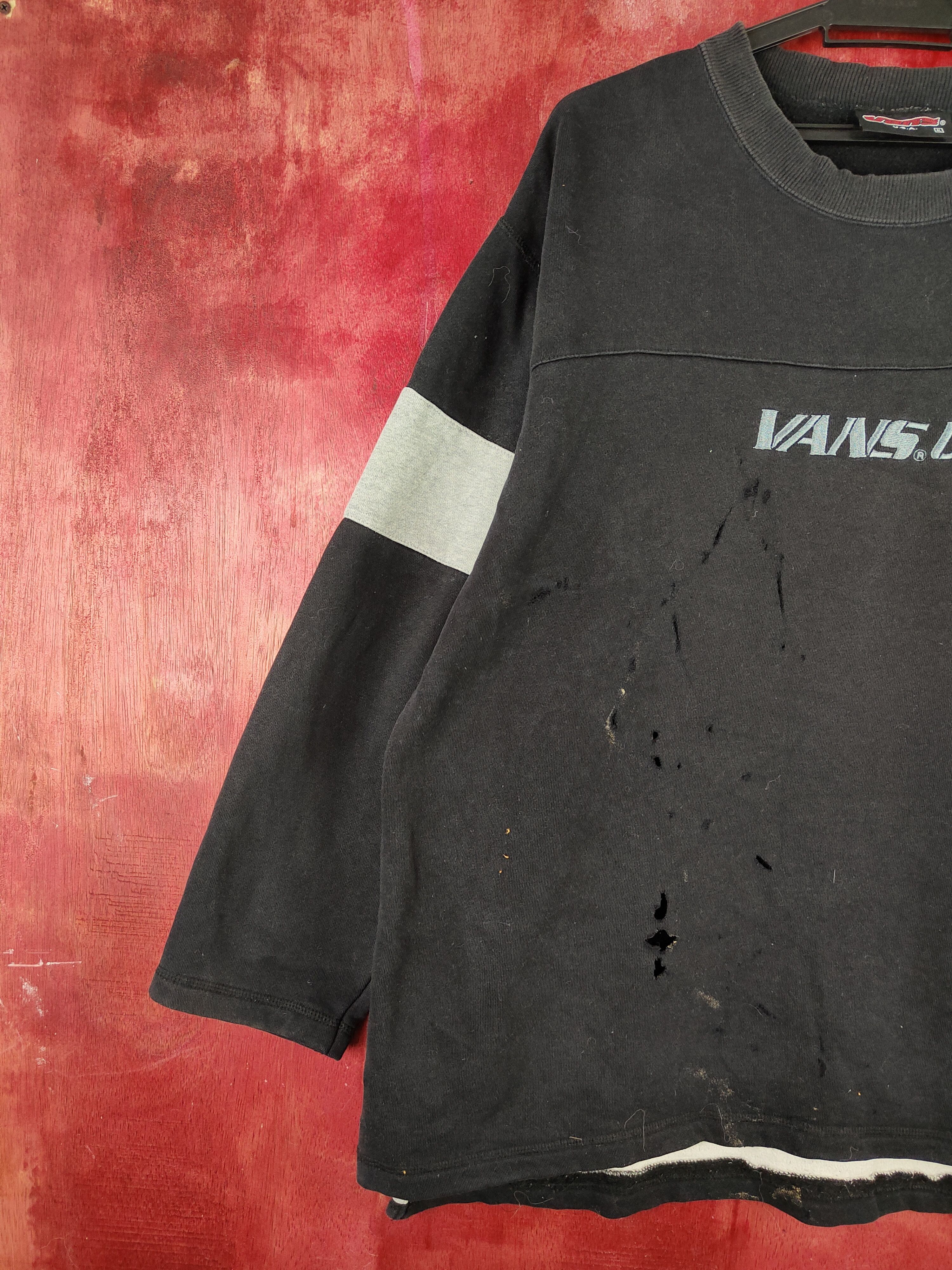 Japanese Brand × Vans × Vintage Vans Black ripped distressed vintage Sweatshirts #S2013 Size US XXL / EU 58 / 5 - 5 Thumbnail