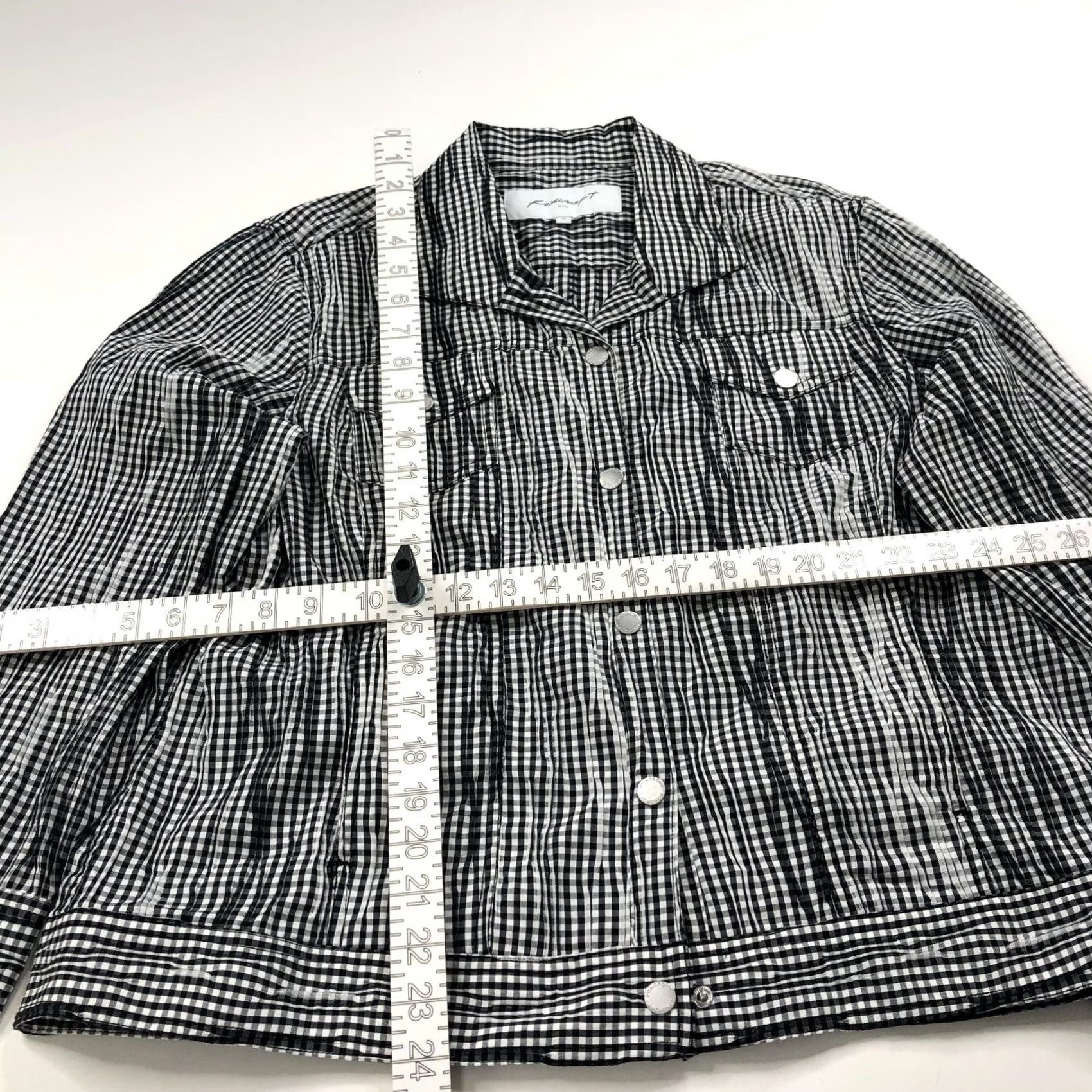 Vintage Foxcroft Button-Up Shirt Long Sleeve Check Textured Black MINT 16 Women, Regular Fit, All Seasons, Casual, Cotton Nylon Spandex, Classic Style Size XXL / US 16-18 / IT 52-54 - 3 Thumbnail