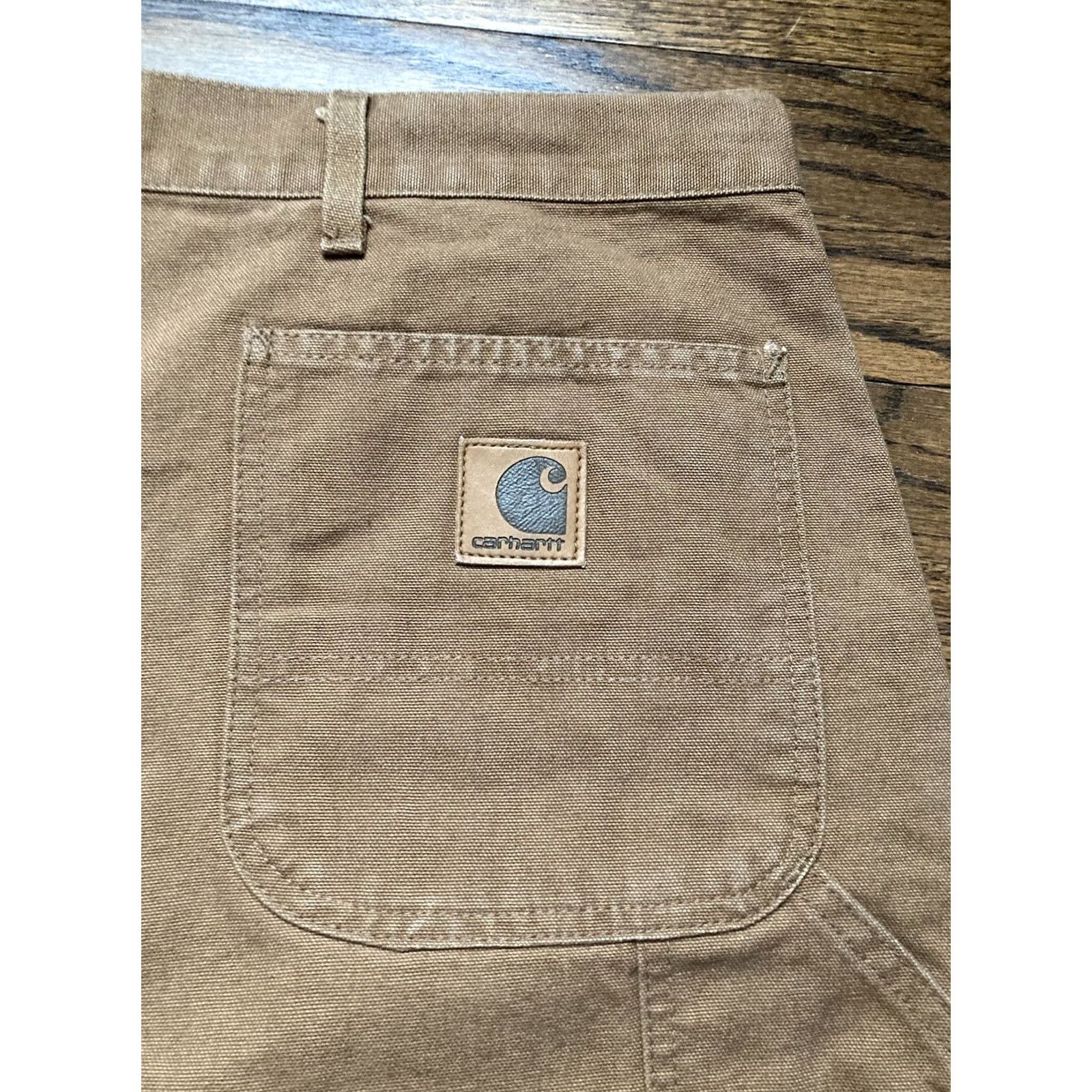 Carhartt VINTAGE Carhartt Pants Mens 46x30 Dungaree Brown Canvas Workwear Carpenter Straight Inseam 30 USA Washed Duck B11 BRN Size US 30 / EU 46 - 6 Thumbnail