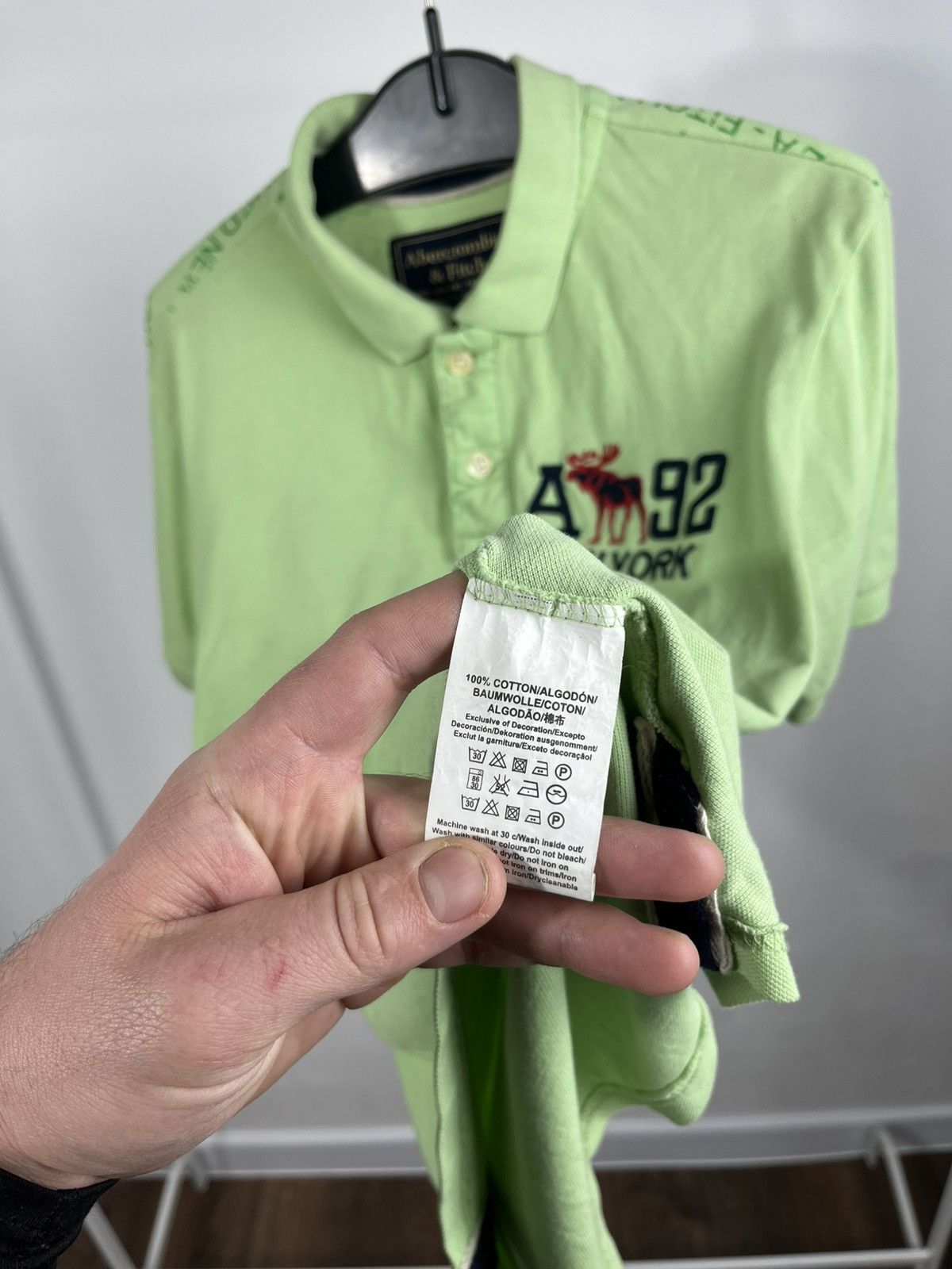 Abercrombie & Fitch Abercrombie & Fitch Green Polo Shirt Logo Print Size M Size US M / EU 48-50 / 2 - 8 Thumbnail