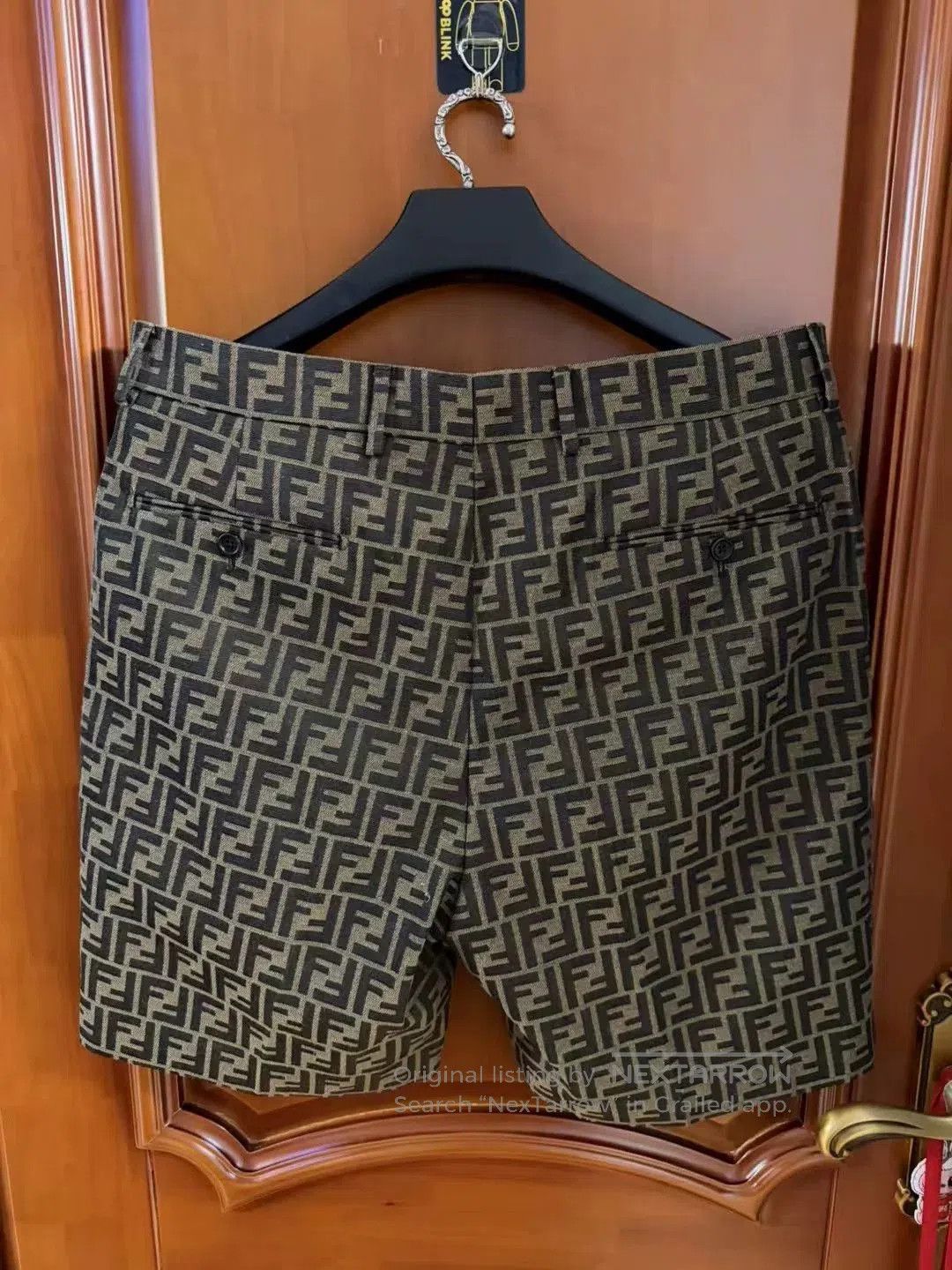 Japanese Brand Fendi Double F All-over Print Casual Shorts. Size US 35 - 2 Thumbnail