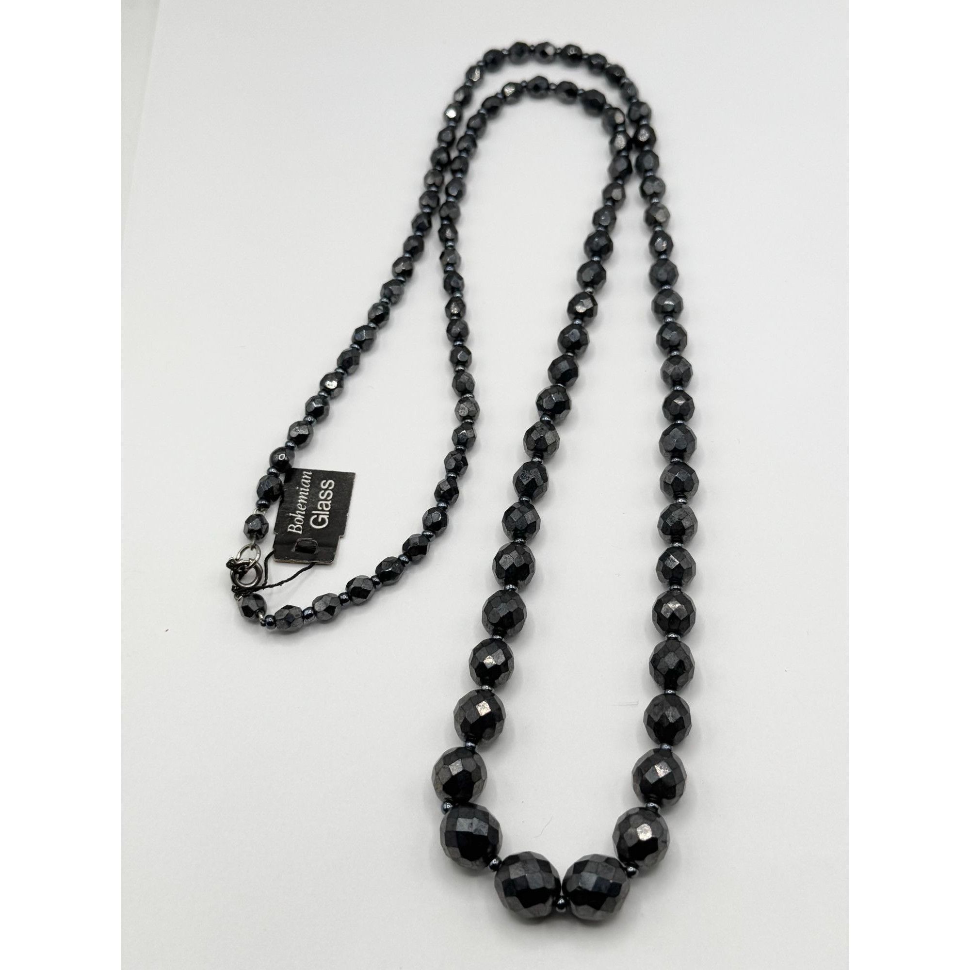 Vintage Vintage black grey bohemian glass beaded necklace Size ONE SIZE - 3 Thumbnail