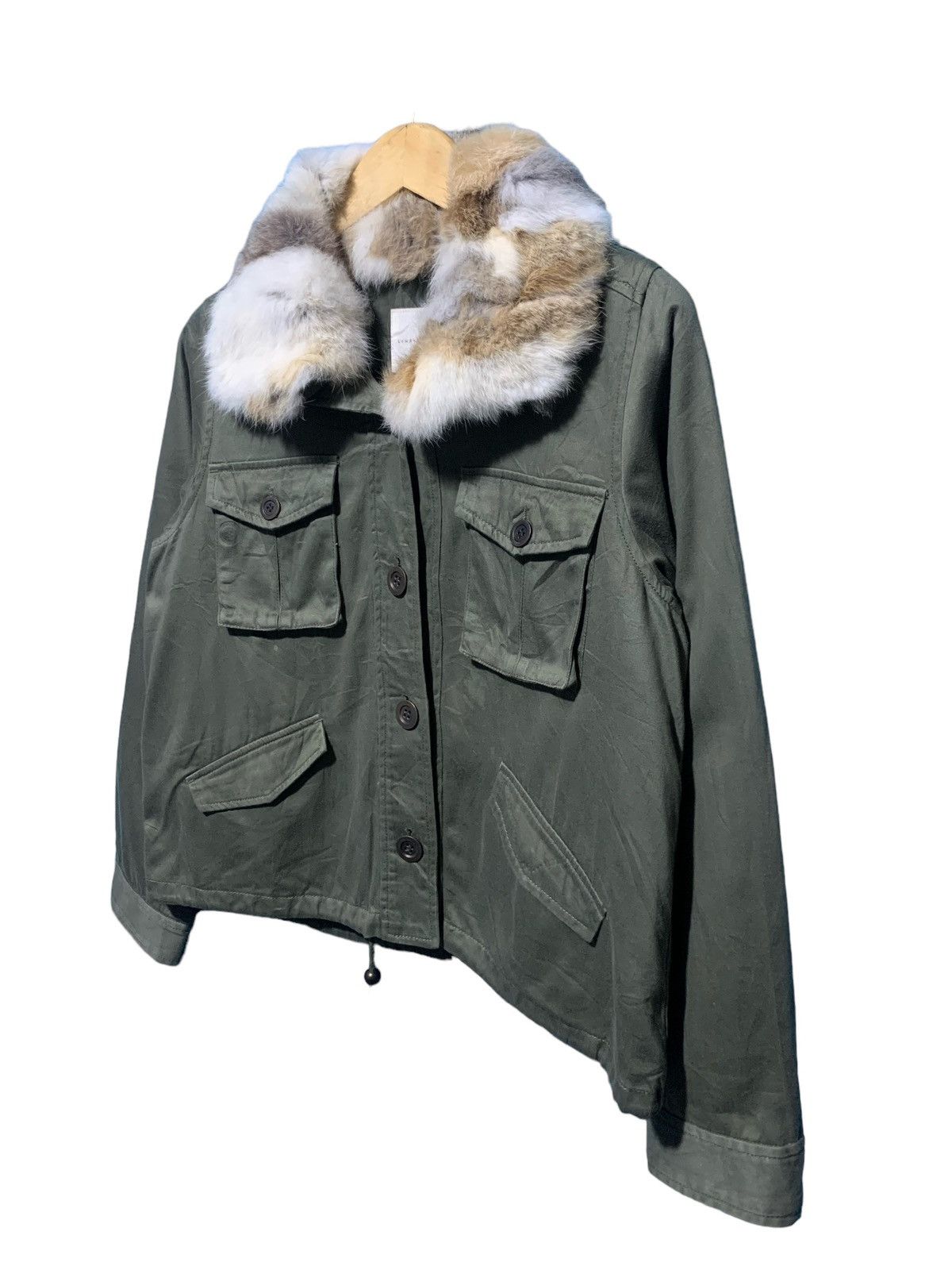If Six Was Nine × LOWRYS FARM × Le Grande Bleu (L.G.B.) 2000s Lowrys Farm military green rabbit fur jacket Size US M / EU 48-50 / 2 - 2 Thumbnail