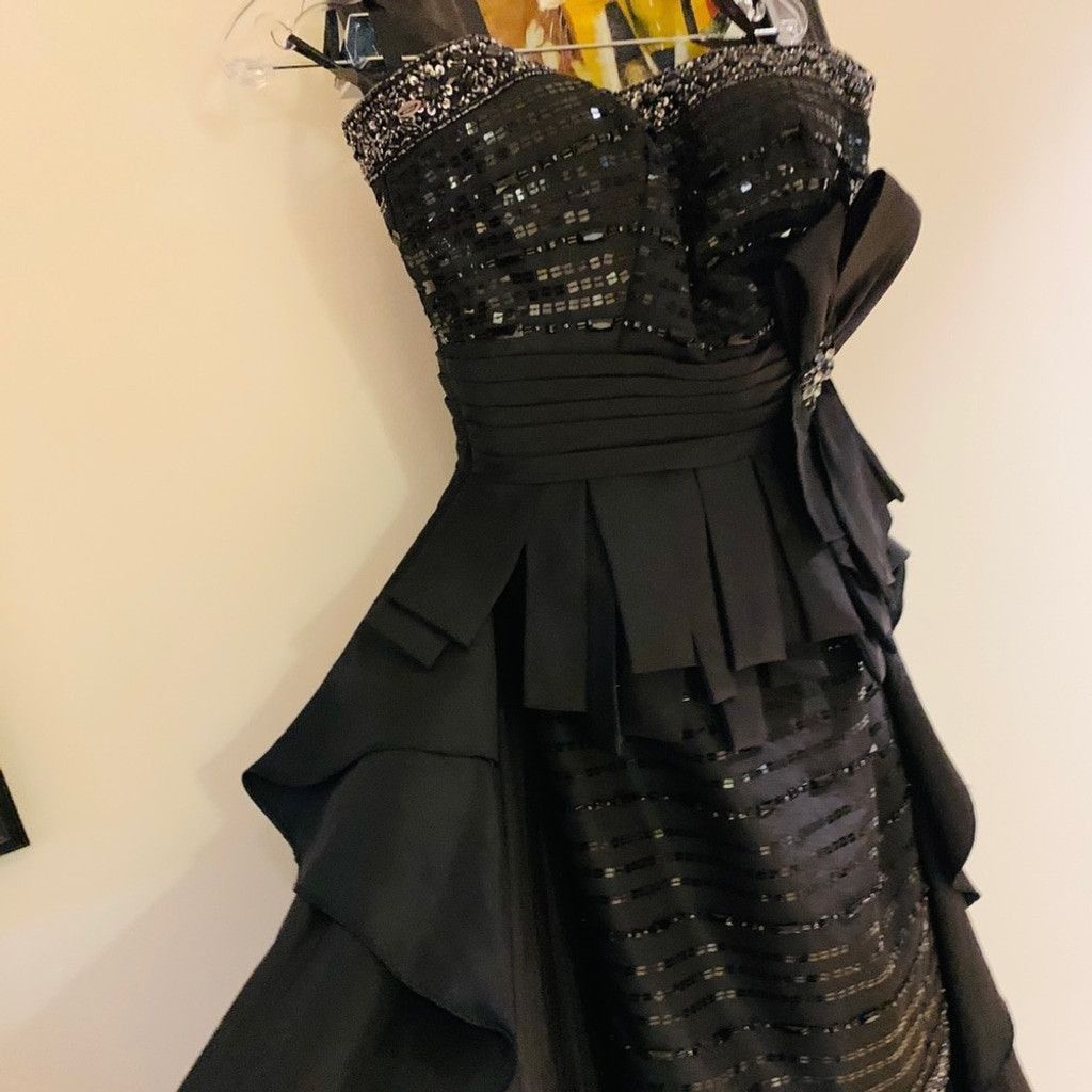 Other Tony Bowls bridesmaid black gorgeous dress size 4 Size S / US 4 / IT 40 - 15 Thumbnail