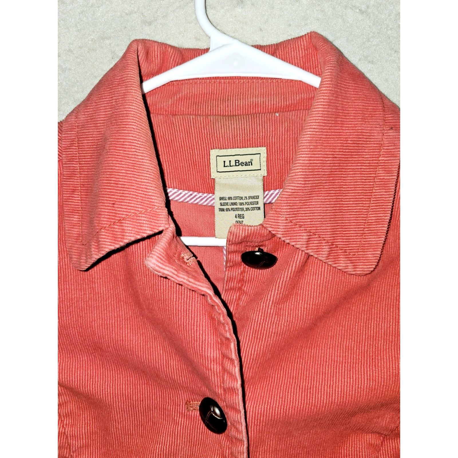Vintage VINTAGE L.L. Bean Blazer Jacket Corduroy Salmon Pink 4 Reg Women's Vintage Pattern Solid Long Sleeve Button Up Embroidered Duck Size S / US 4 / IT 40 - 3 Thumbnail