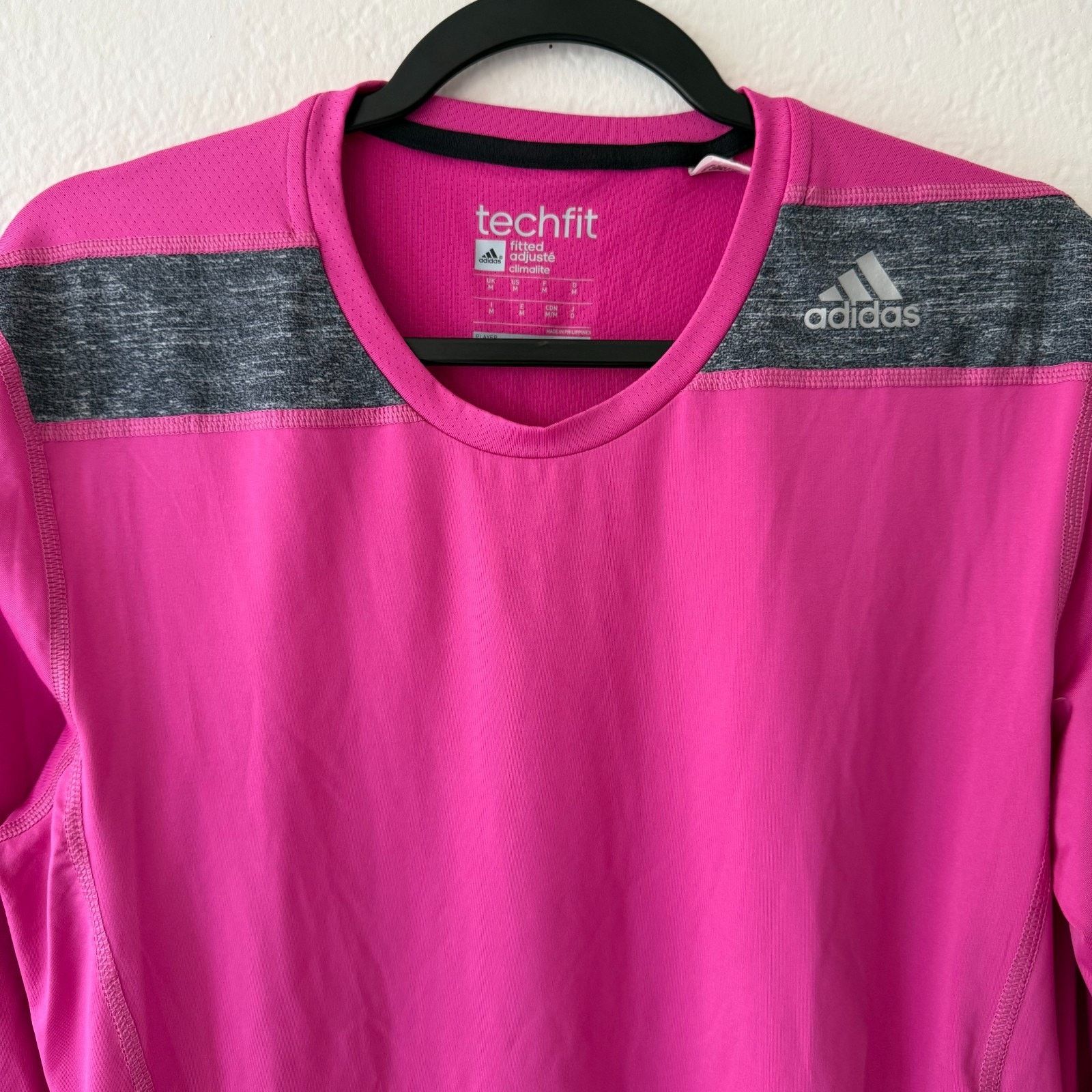 Adidas ADIDAS Techfit Climalite Running Shirt Womens M Pink Size M / US 6-8 / IT 42-44 - 4 Thumbnail