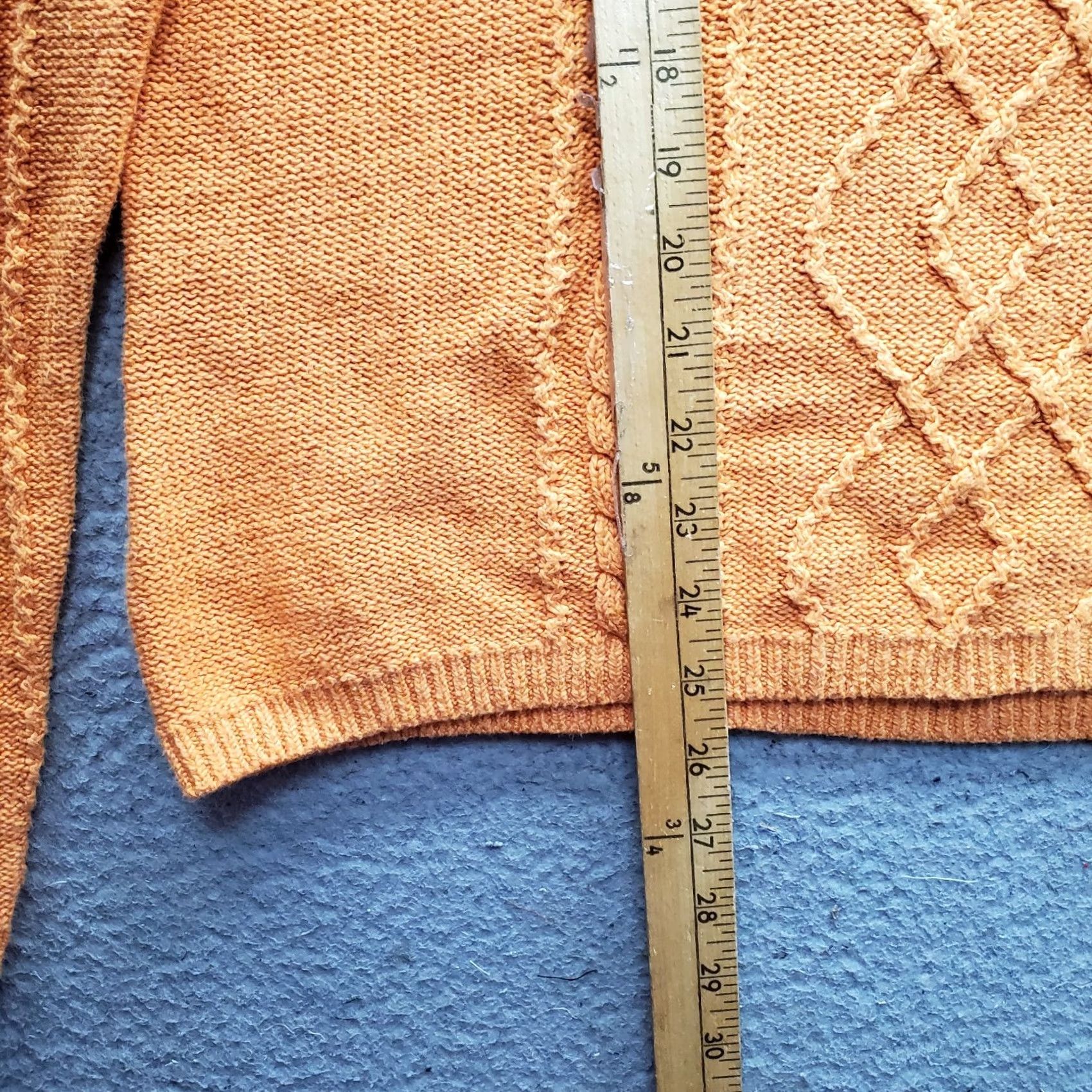 Talbots VINTAGE Talbots Sweater Womens XL Orange Cable-Knit V-Neck Pullover NOS Size XL / US 12-14 / IT 48-50 - 4 Thumbnail