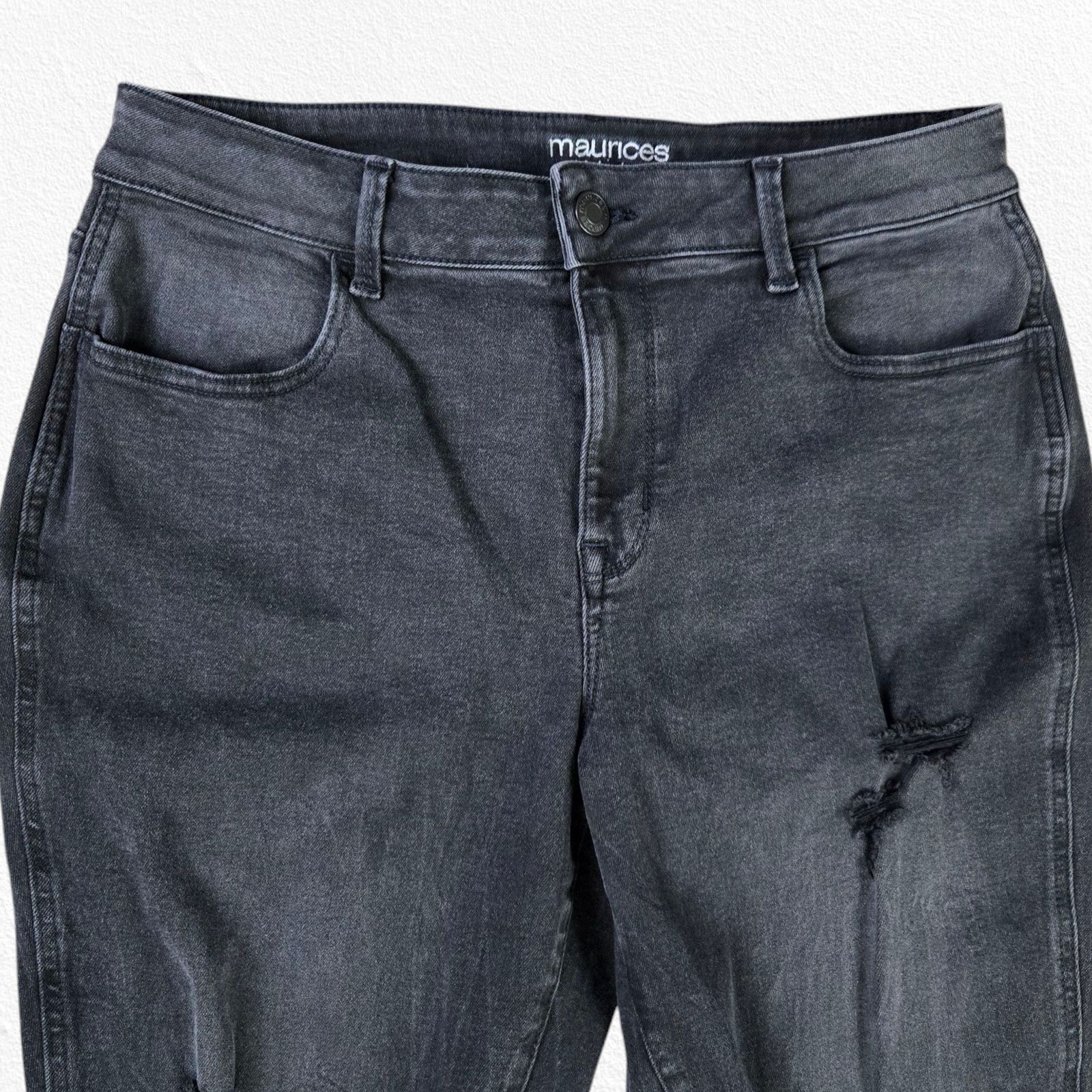 Other Black Distressed High Rise Skinny Jeans Size 14 Short Size 36" / US 14 / IT 50 - 3 Thumbnail
