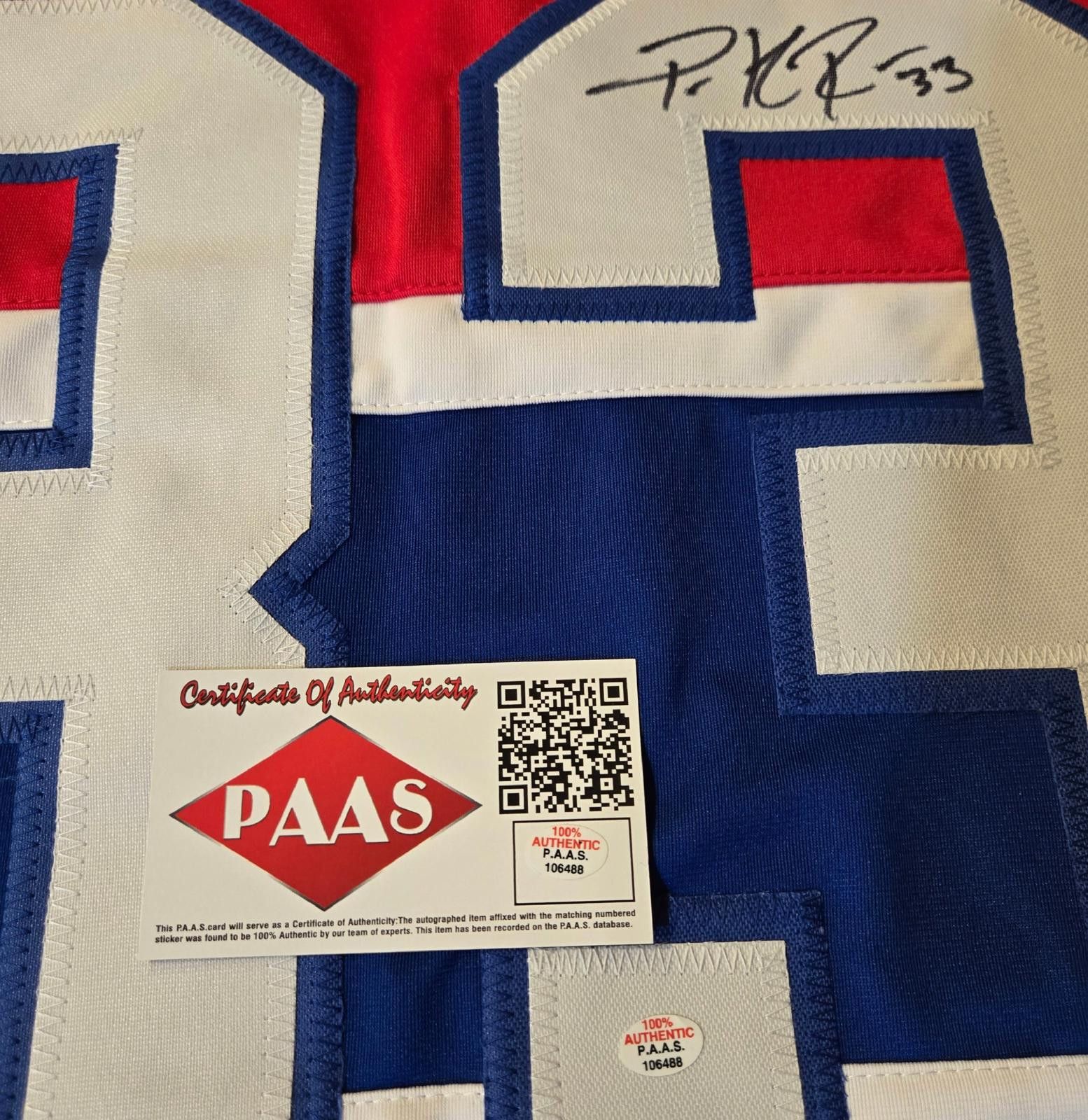 Other Patrick Roy Colorado Avalanche signed hockey jersey COA Size ONE SIZE - 4 Thumbnail