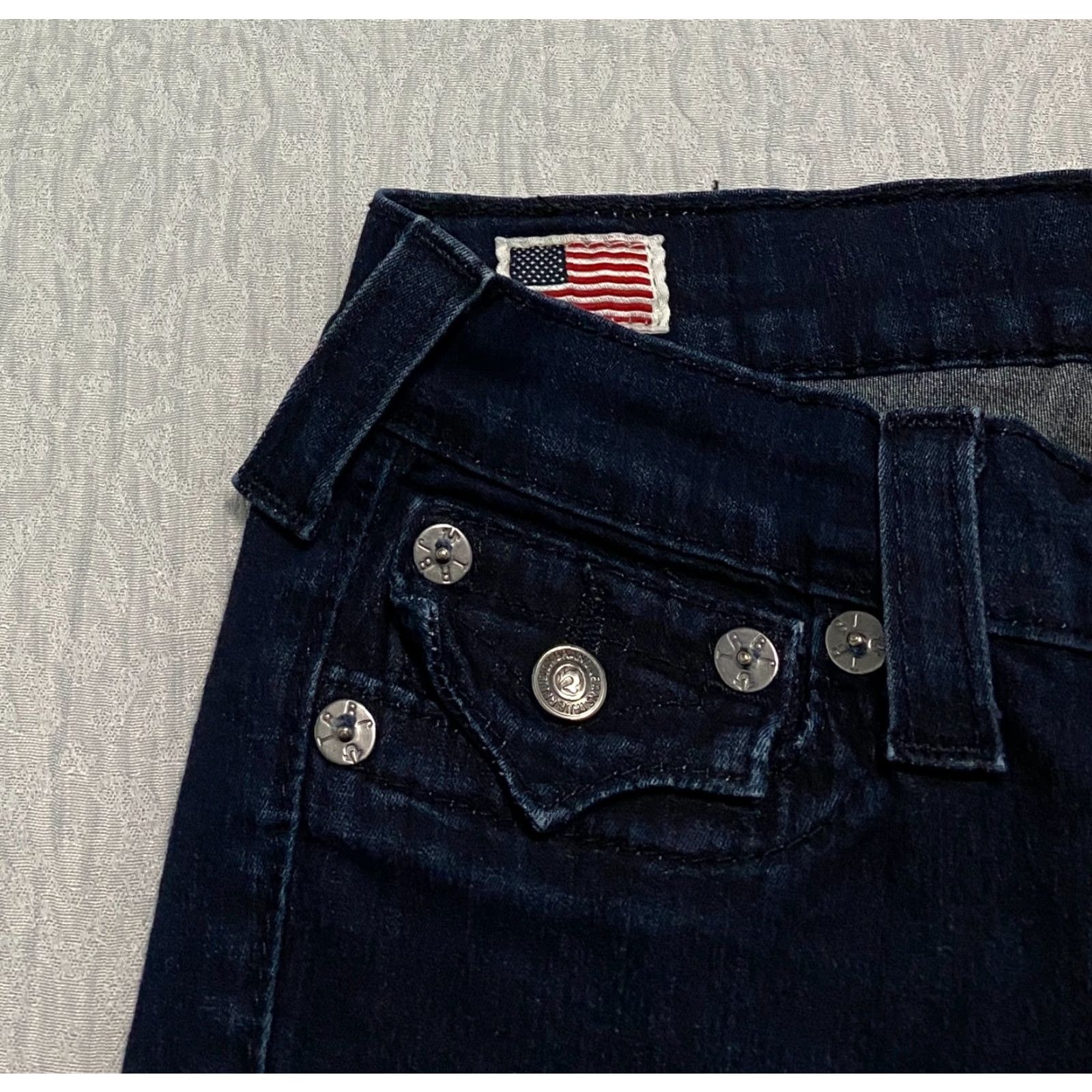 True Religion VINTAGE True Religion Krista Skinny Jeans 25 Blue Cargo Ankle Zip Made in USA Size 26" / US 2 / IT 38 - 7 Thumbnail