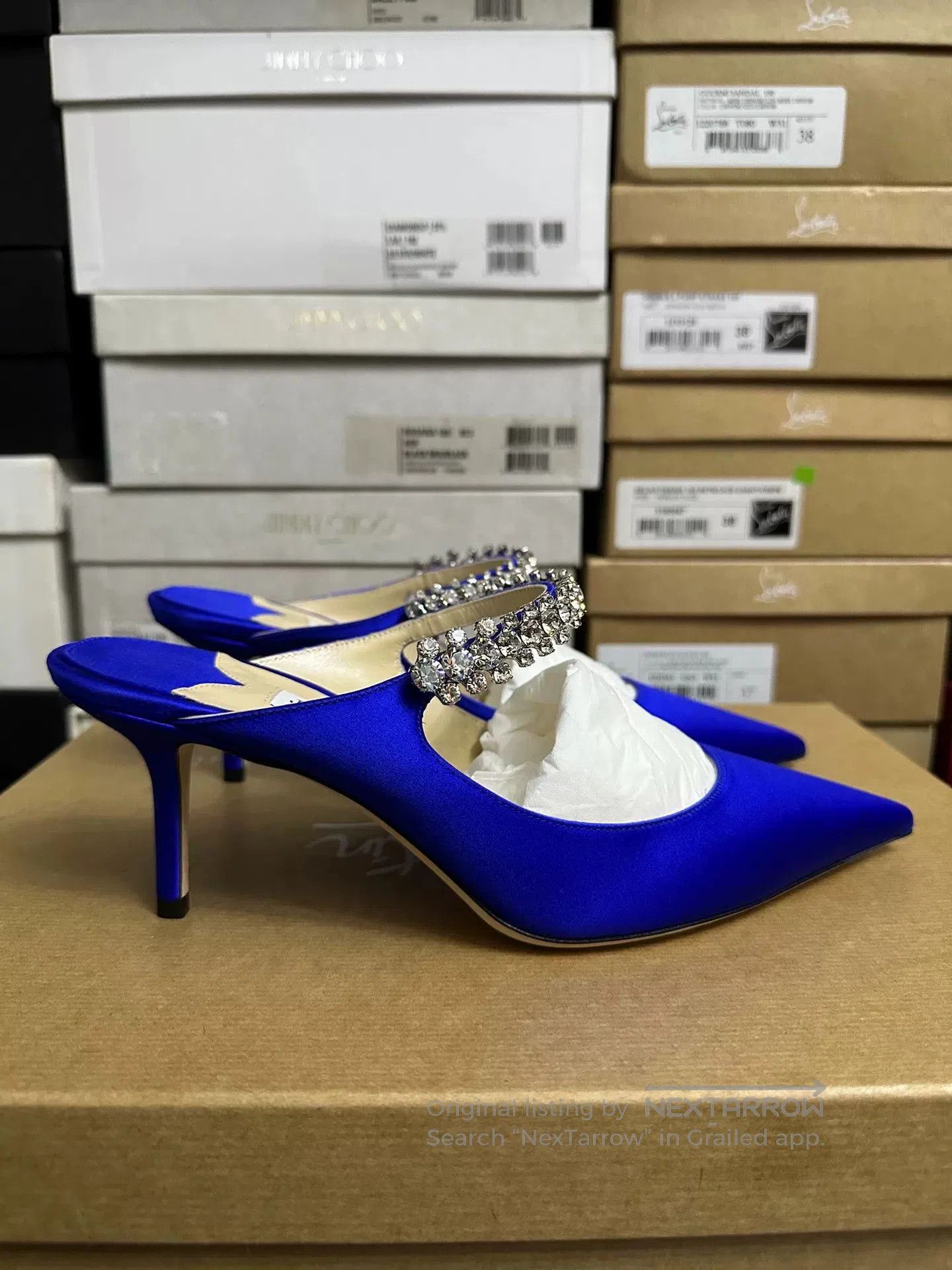 Jimmy Choo Jimmy Choo Blue Satin High Heels. Size US 8 / IT 38 - 3 Thumbnail
