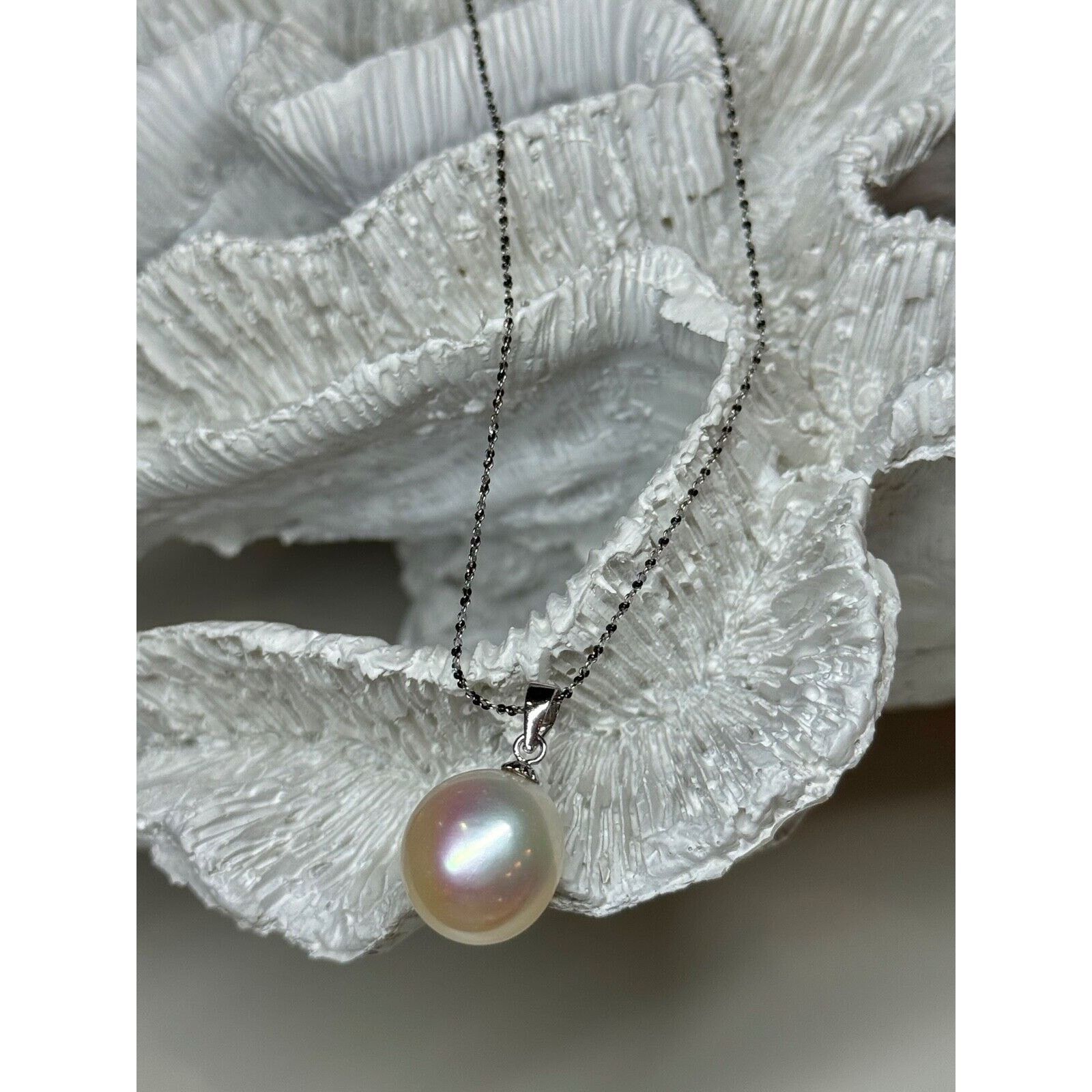 Jewelry 925 STERLING SILVER FRESH WATER PEARL NECKLACE LENGTH 18 In Size ONE SIZE - 9 Thumbnail