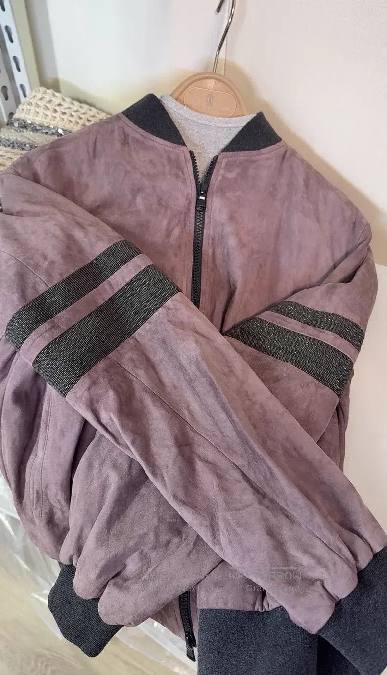 Brunello Cucinelli Brunello Cucinelli Suede Baseball Jacket Leather Coat Size XS / US 0-2 / IT 36-38 - 3 Thumbnail
